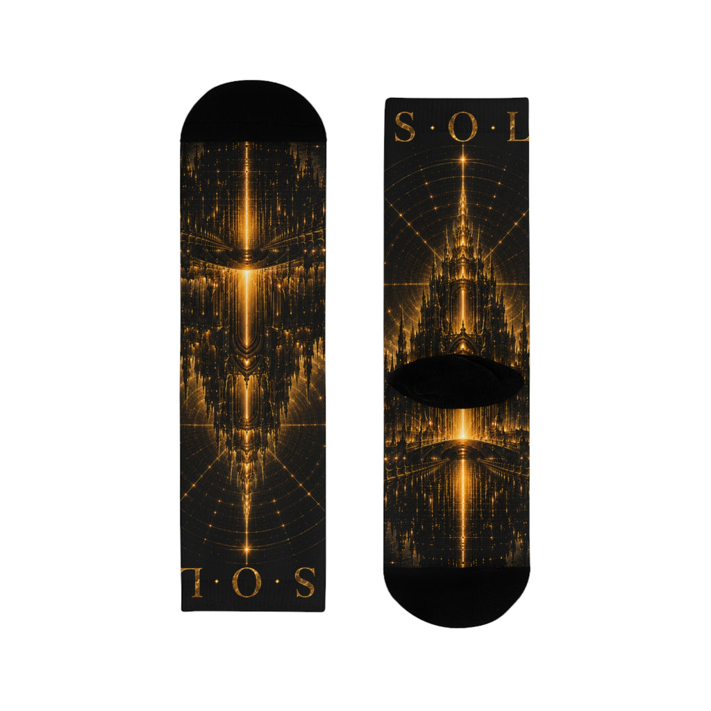 UV SOL King Portrait socks | Crew Socks, Golden Sun Mandala Sublimation