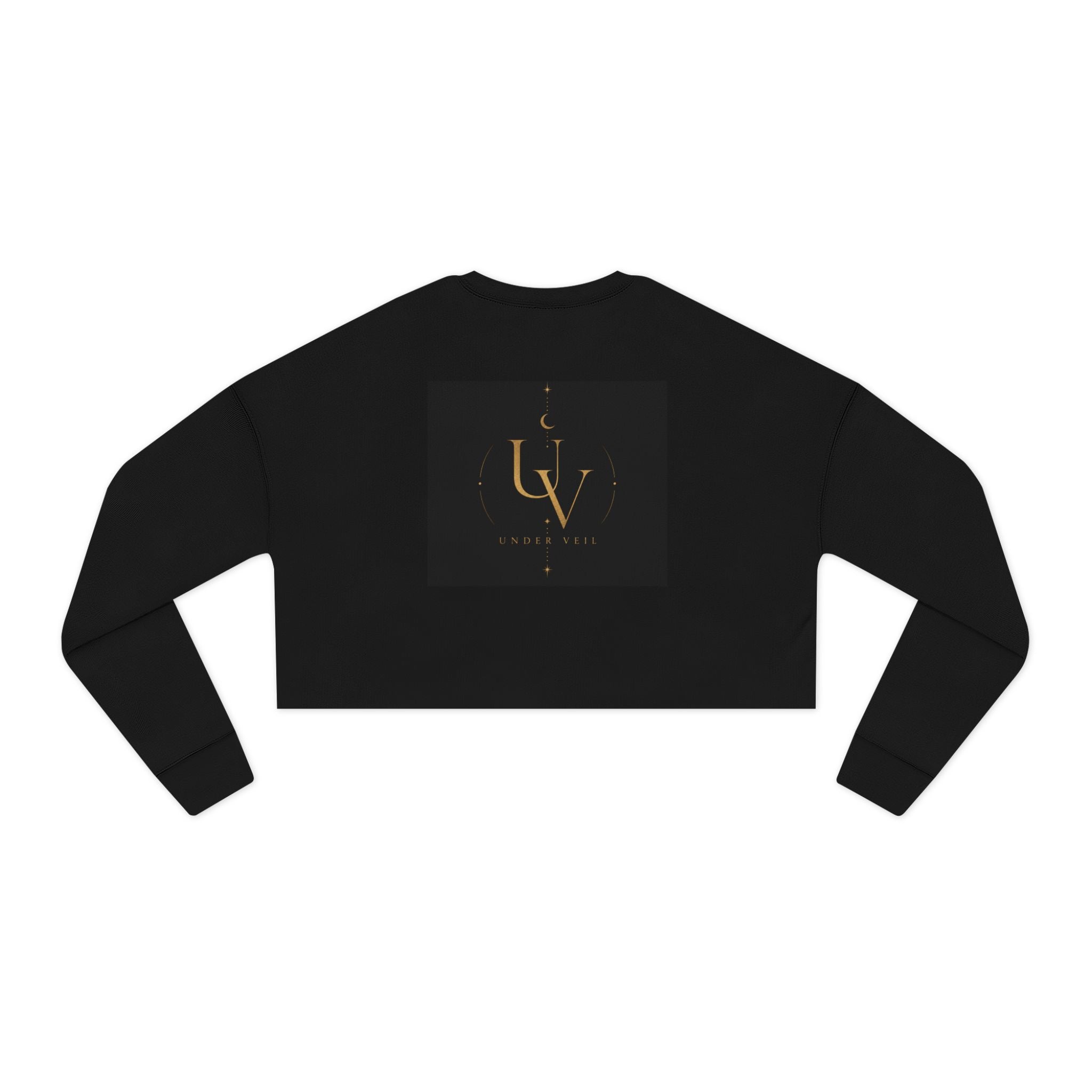 UV Graphics Moonlit Goddess holding Orb Crop Sweatshirt | Mystic Celestial Artwork