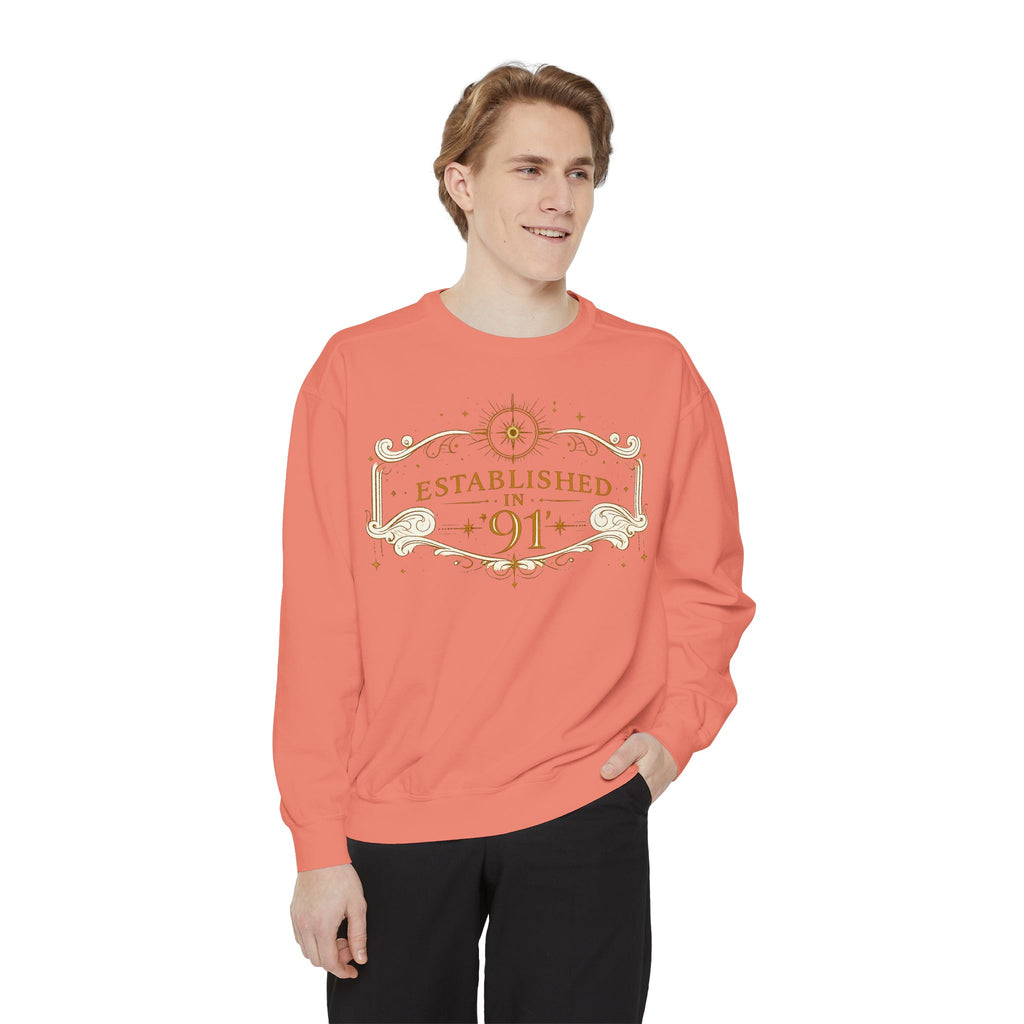 New! UV Graphics Established 91 vintage crest Sweatshirt | 91 compass back graphic