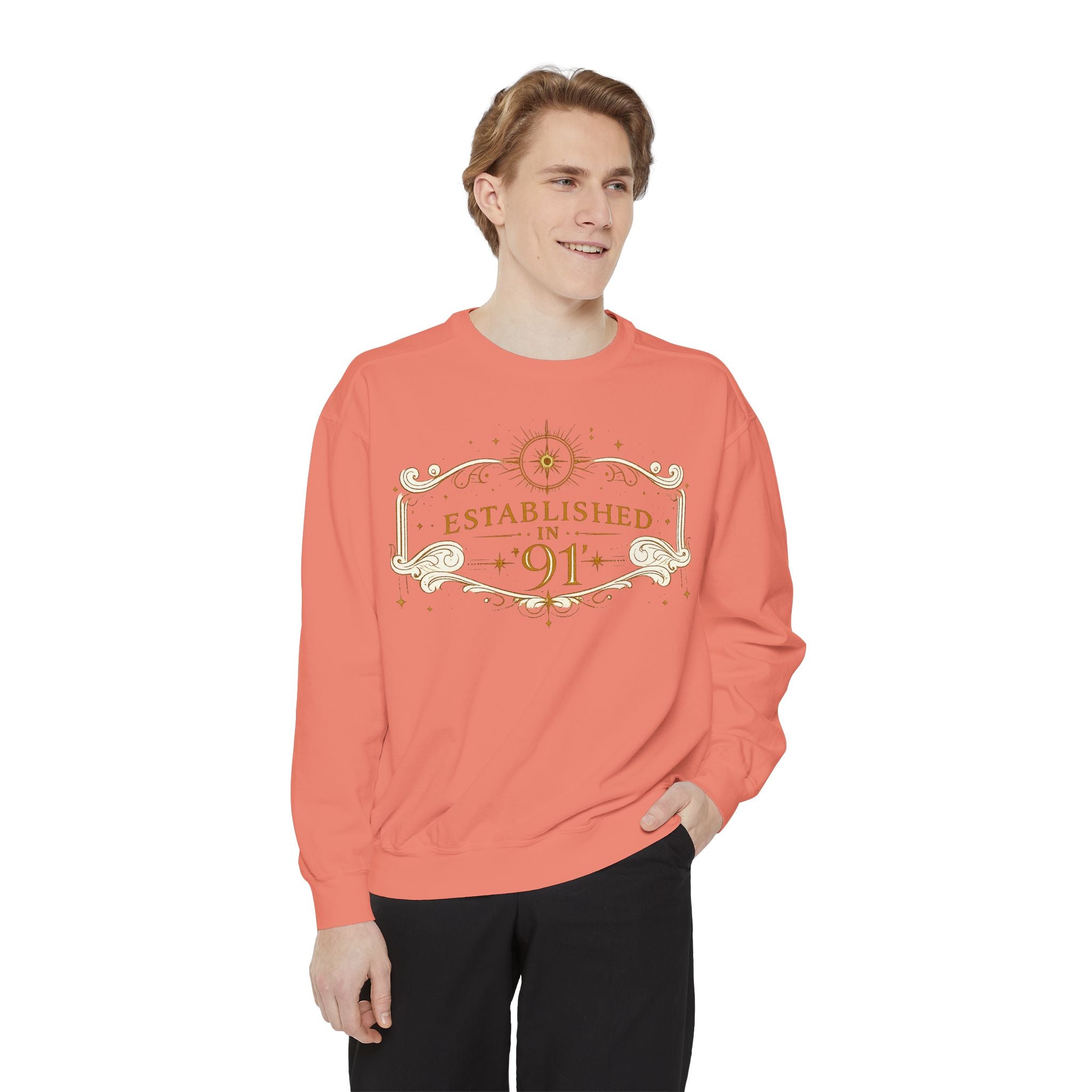 New! UV Graphics Established 91 vintage crest Sweatshirt | 91 compass back graphic