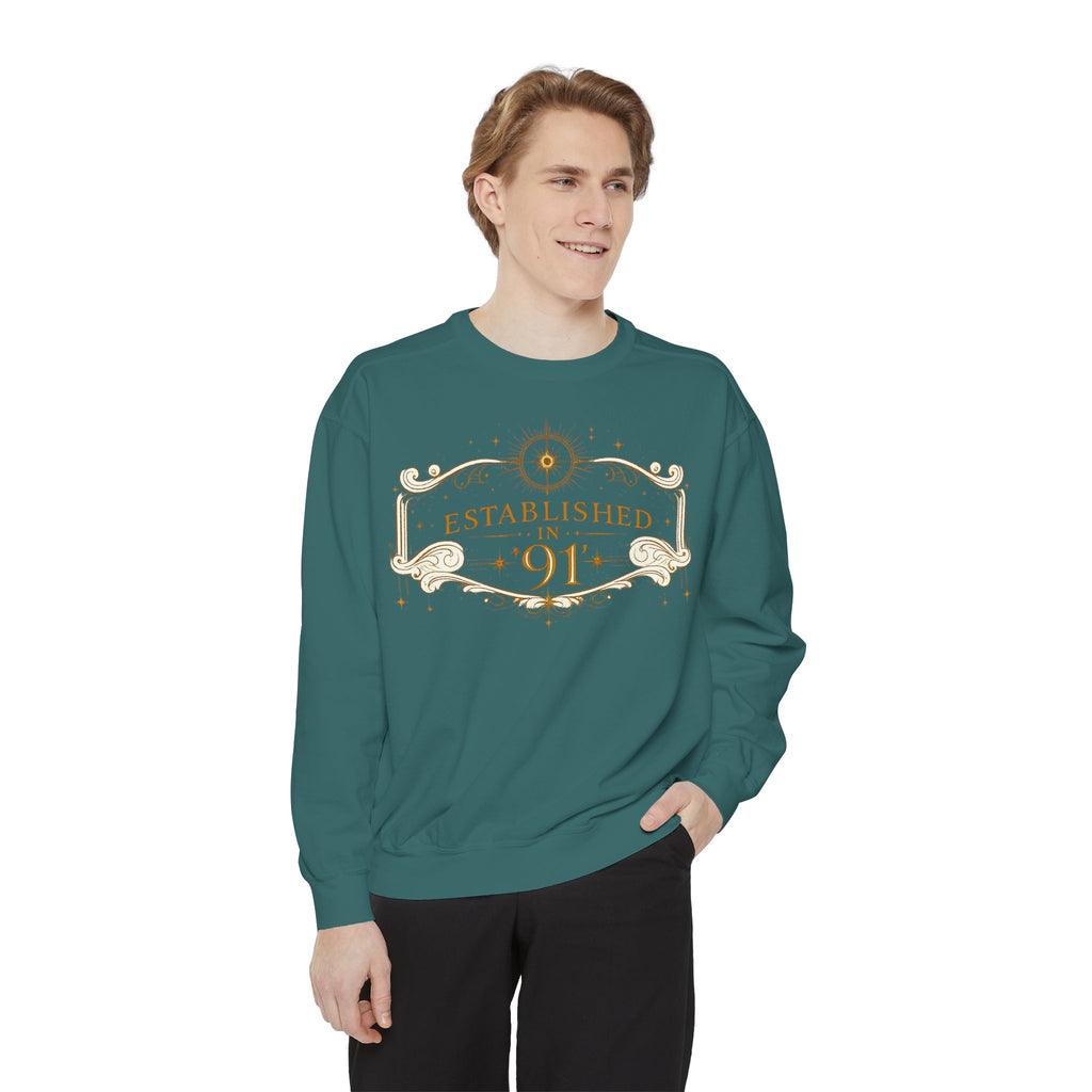 New! UV Graphics Established 91 vintage crest Sweatshirt | 91 compass back graphic