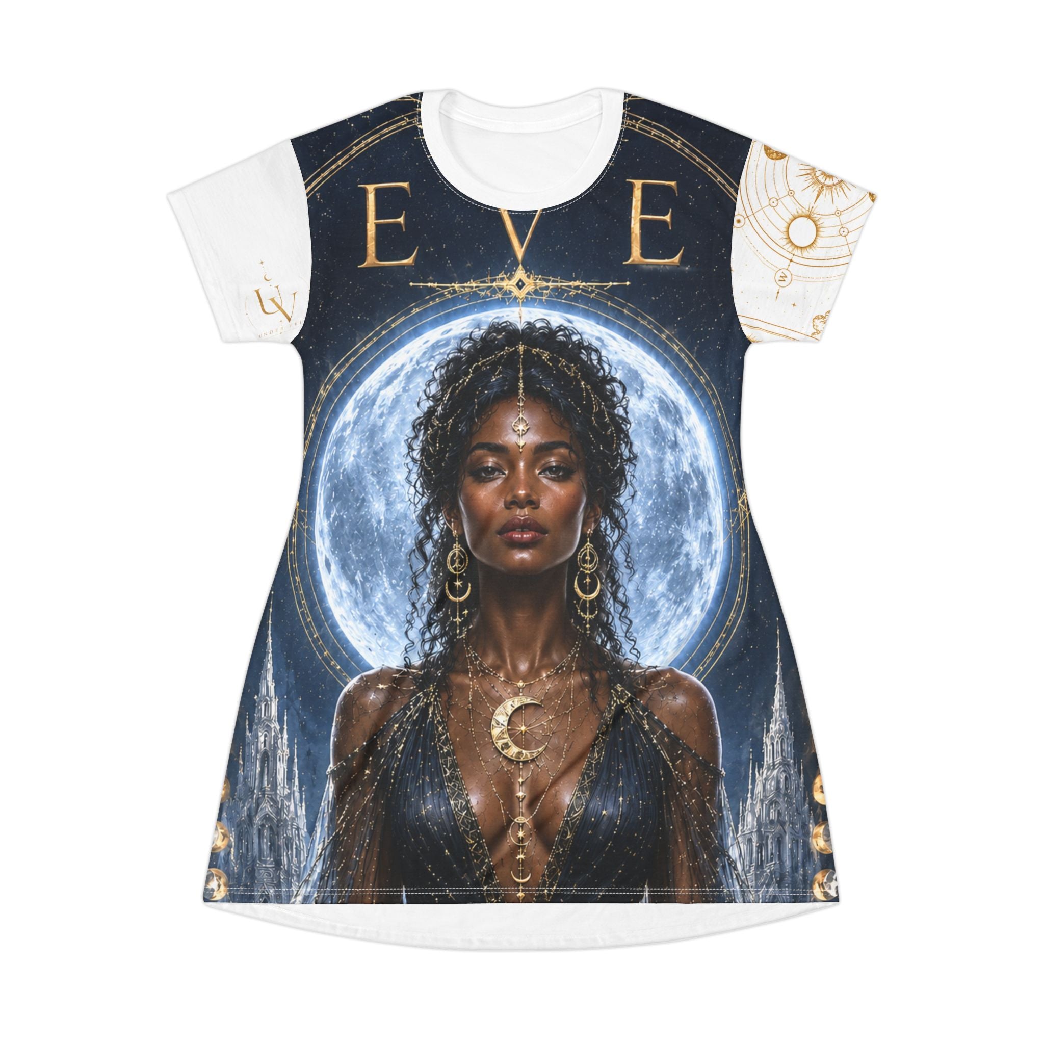 Eve of New Moon Goddess T-Shirt Dress
