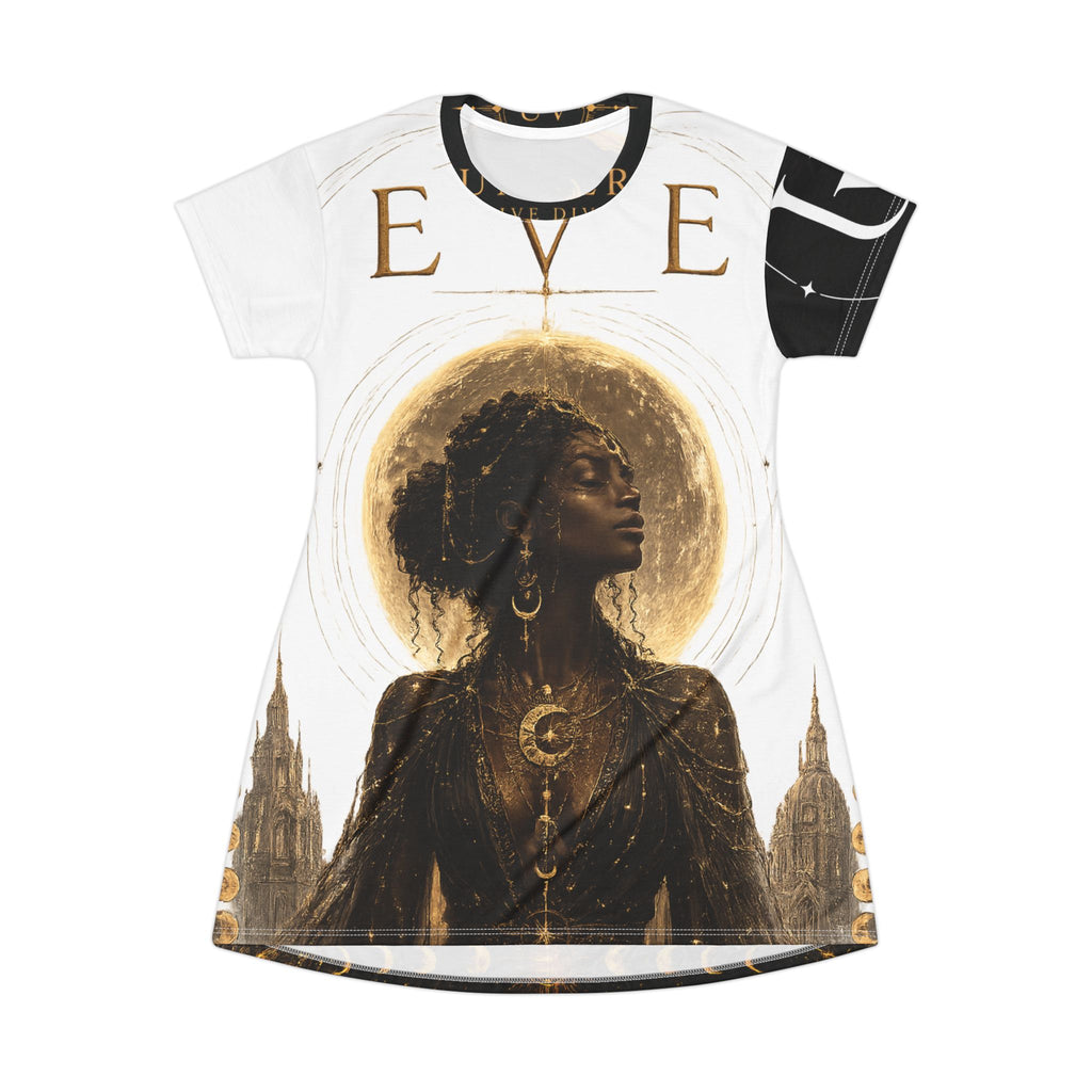 EVE of Reflextion T‑Shirt Dress — Celestial Afrocentric Art AOP