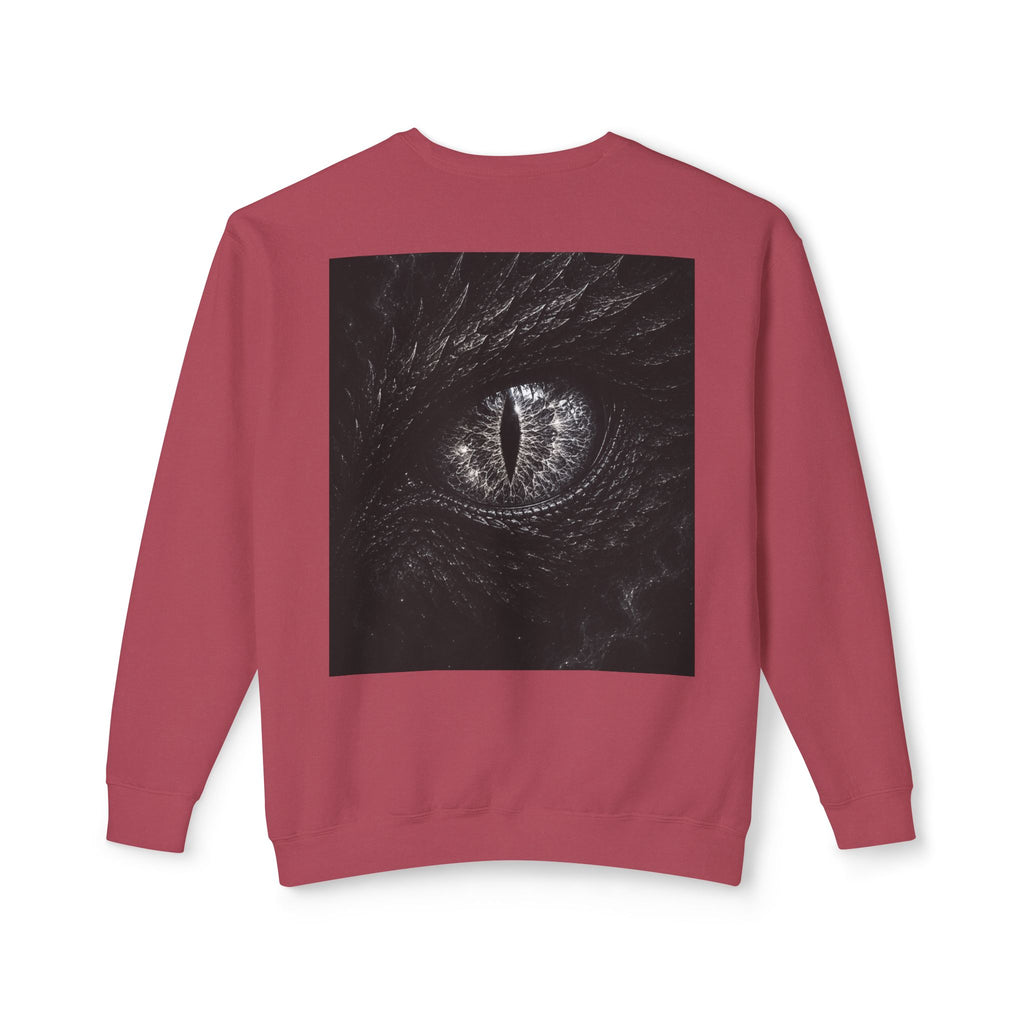 New! UV Dragon Eye Crewneck Sweatshirt — Mystical Gold Sigil Graphic