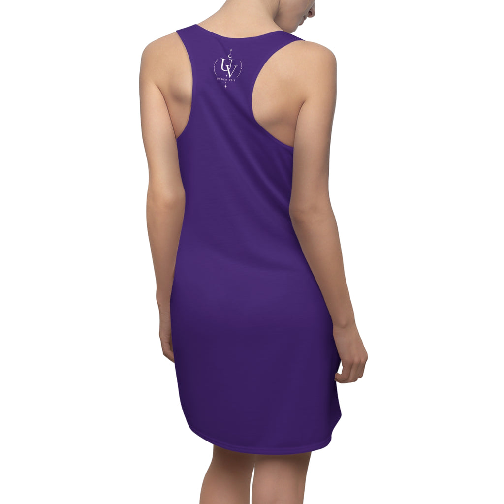 UV Sun & Moon Racerback Dress — Boho Celestial Purple AOP
