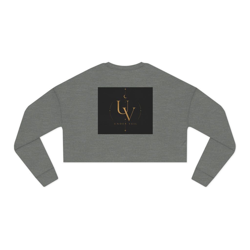 UV Graphics Moonlit Goddess holding Orb Crop Sweatshirt | Mystic Celestial Artwork
