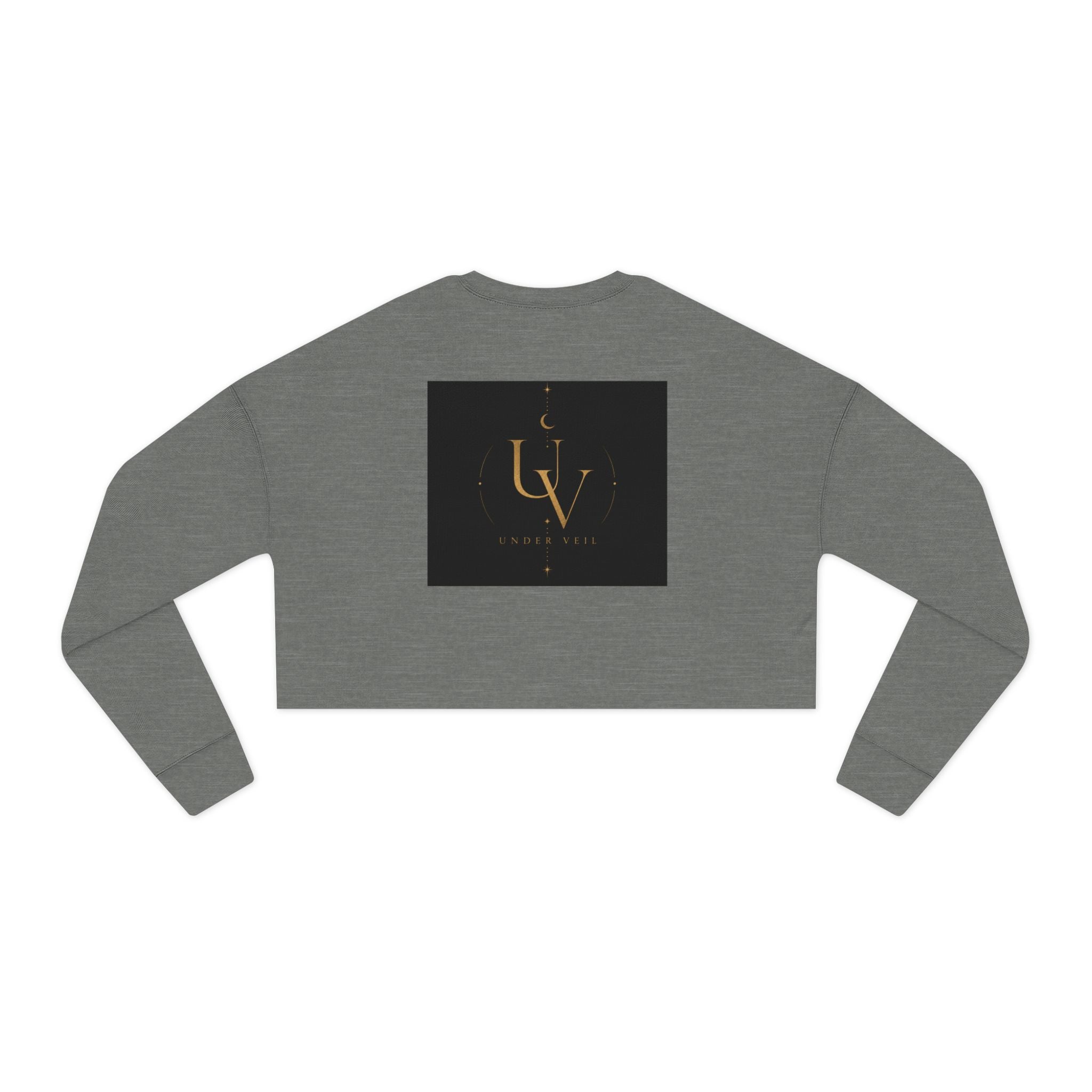 UV Graphics Moonlit Goddess holding Orb Crop Sweatshirt | Mystic Celestial Artwork
