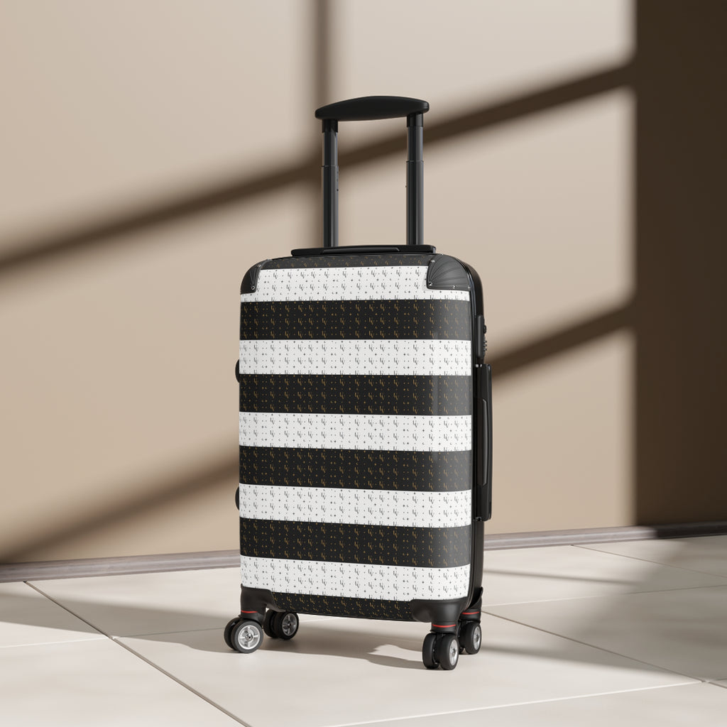 UV signature Black and White Striped Suitcase | Travel Luggage