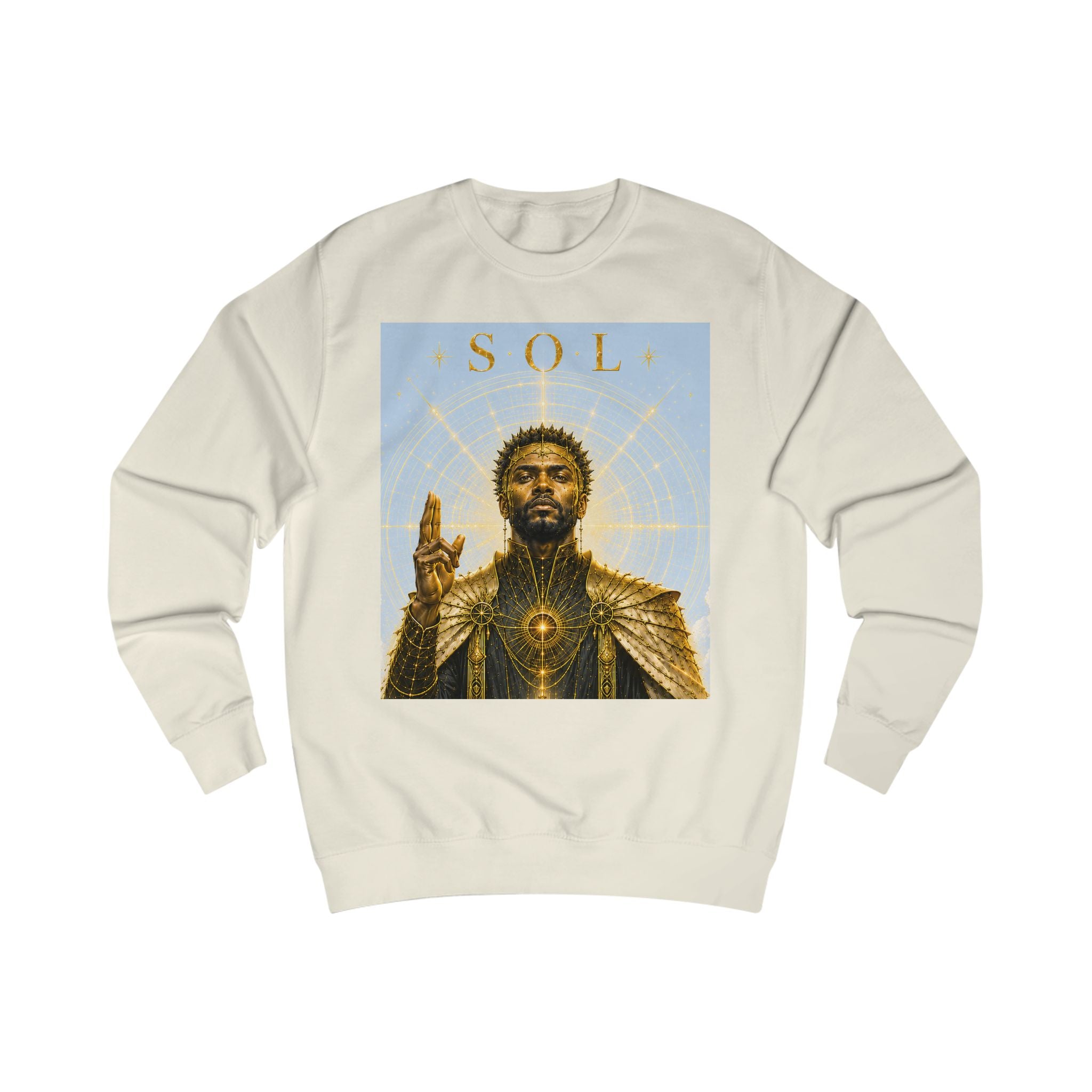 Sol Golden King Sweatshirt — Regal Sun-Inspired Graphic Crewneck