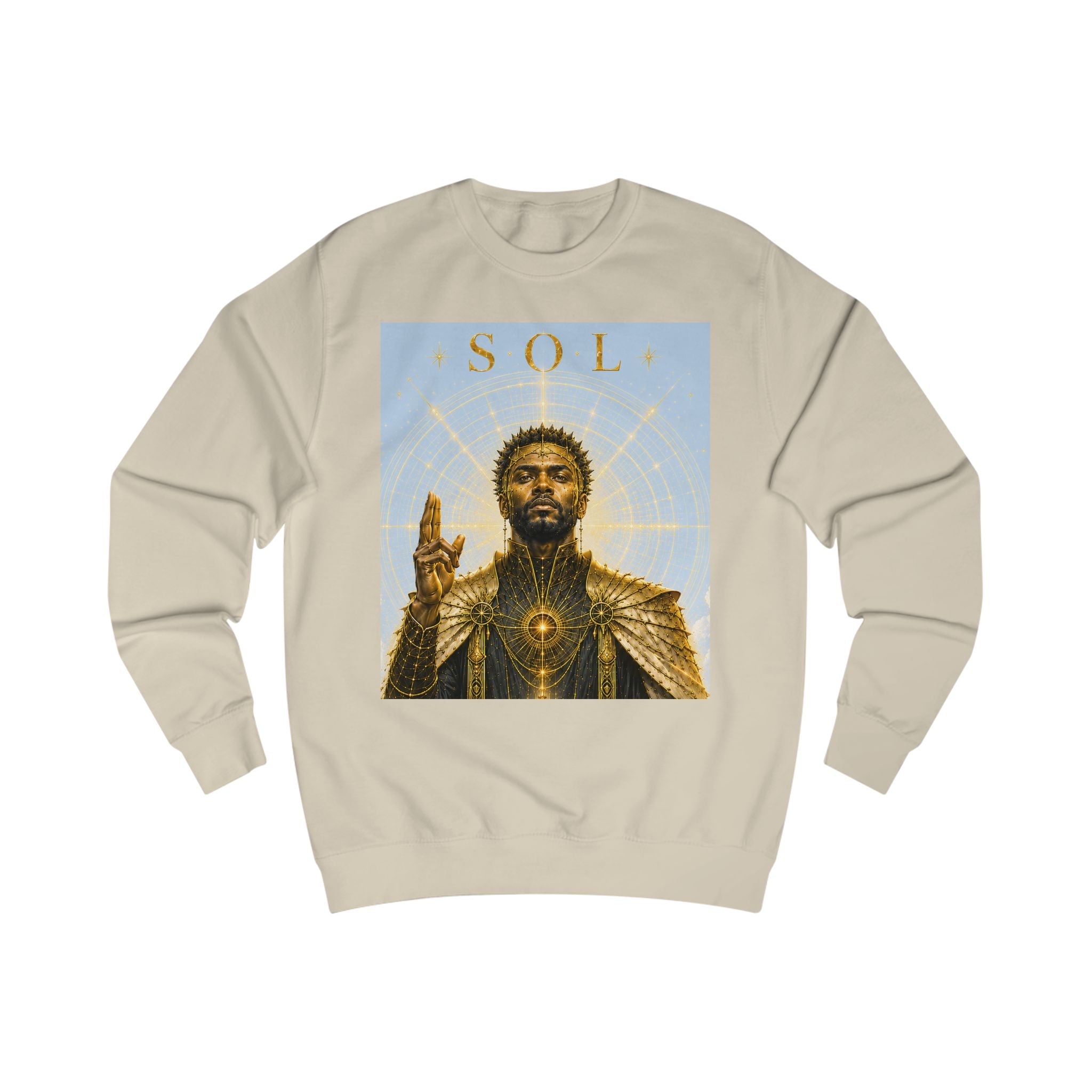 Sol Golden King Sweatshirt — Regal Sun-Inspired Graphic Crewneck