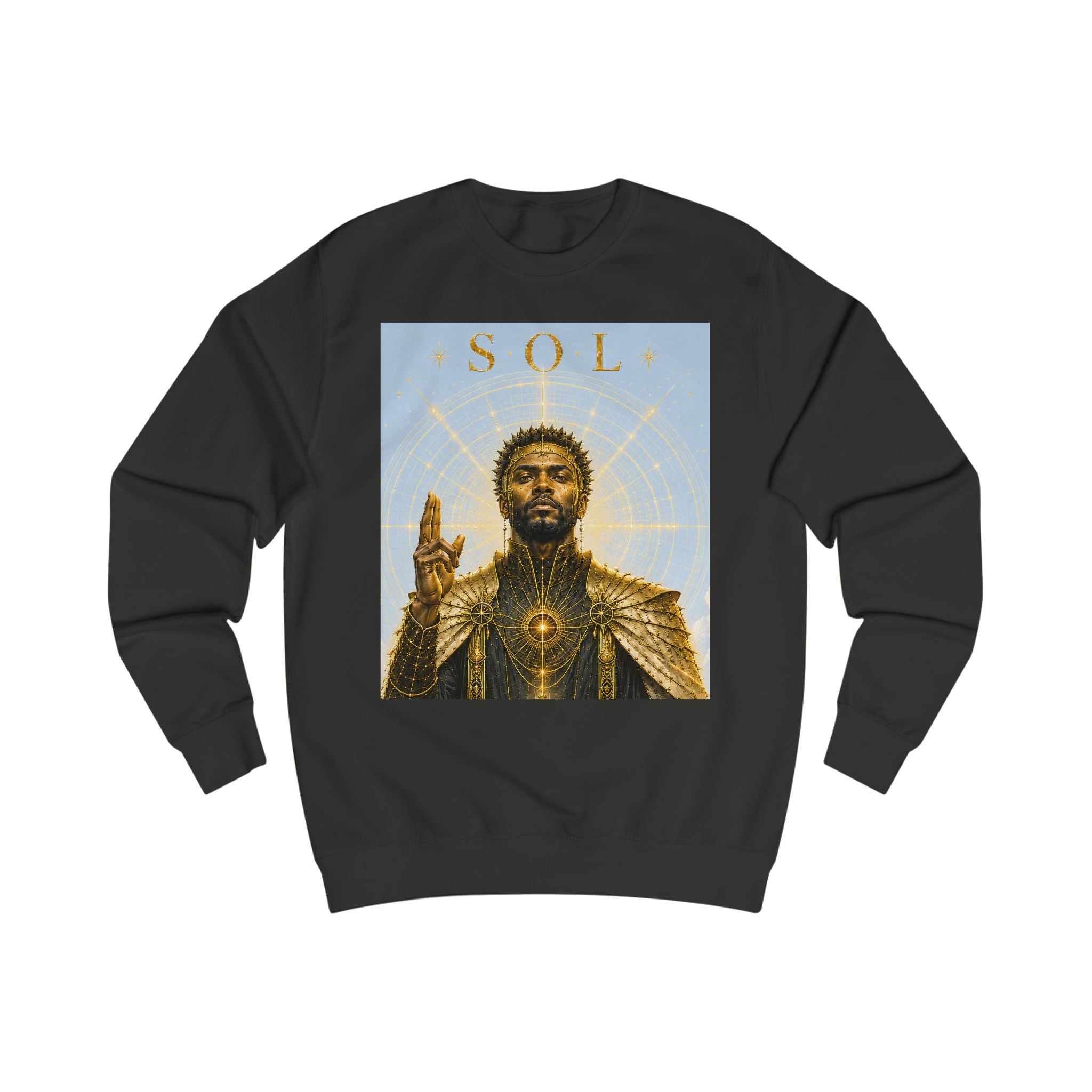Sol Golden King Sweatshirt — Regal Sun-Inspired Graphic Crewneck
