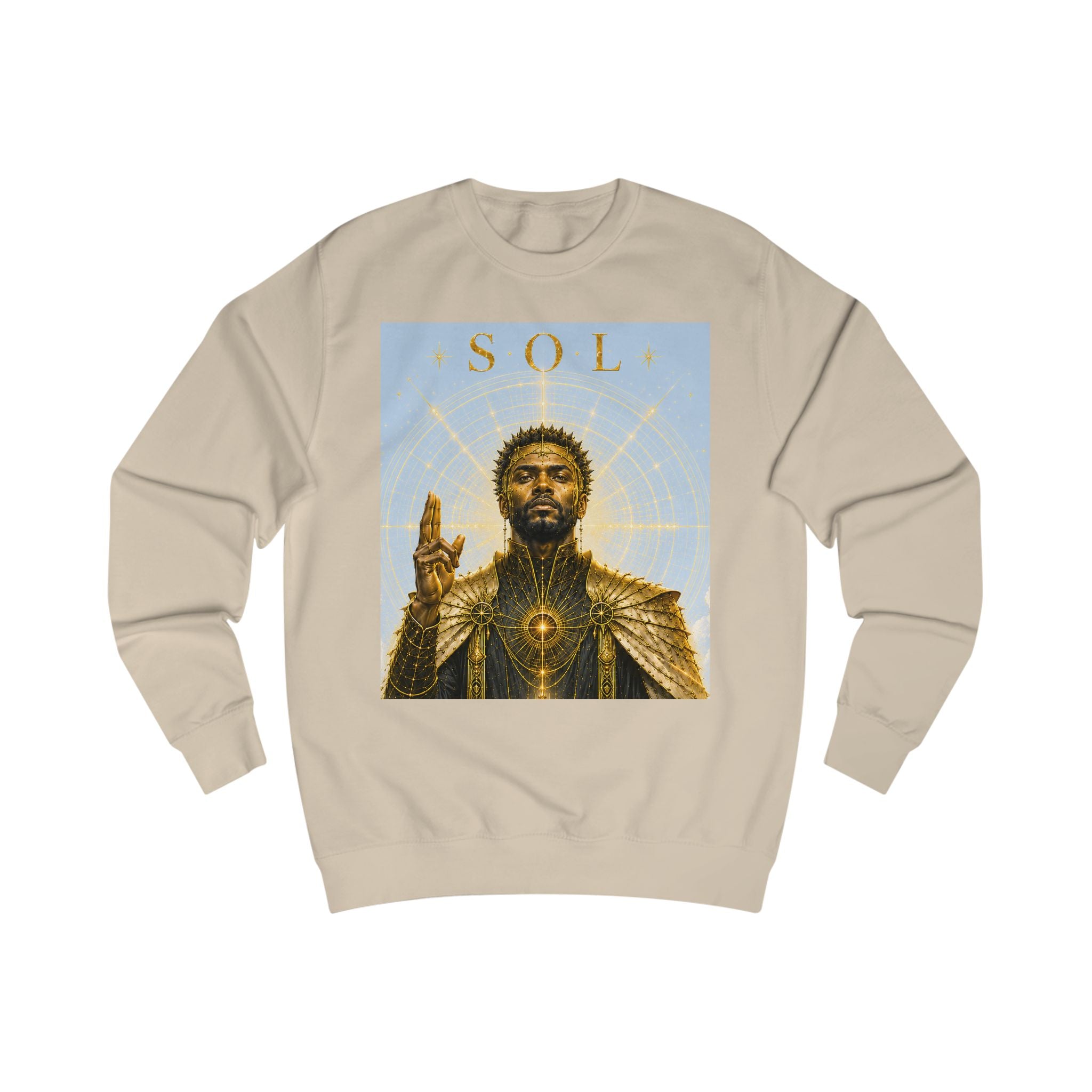 Sol Golden King Sweatshirt — Regal Sun-Inspired Graphic Crewneck
