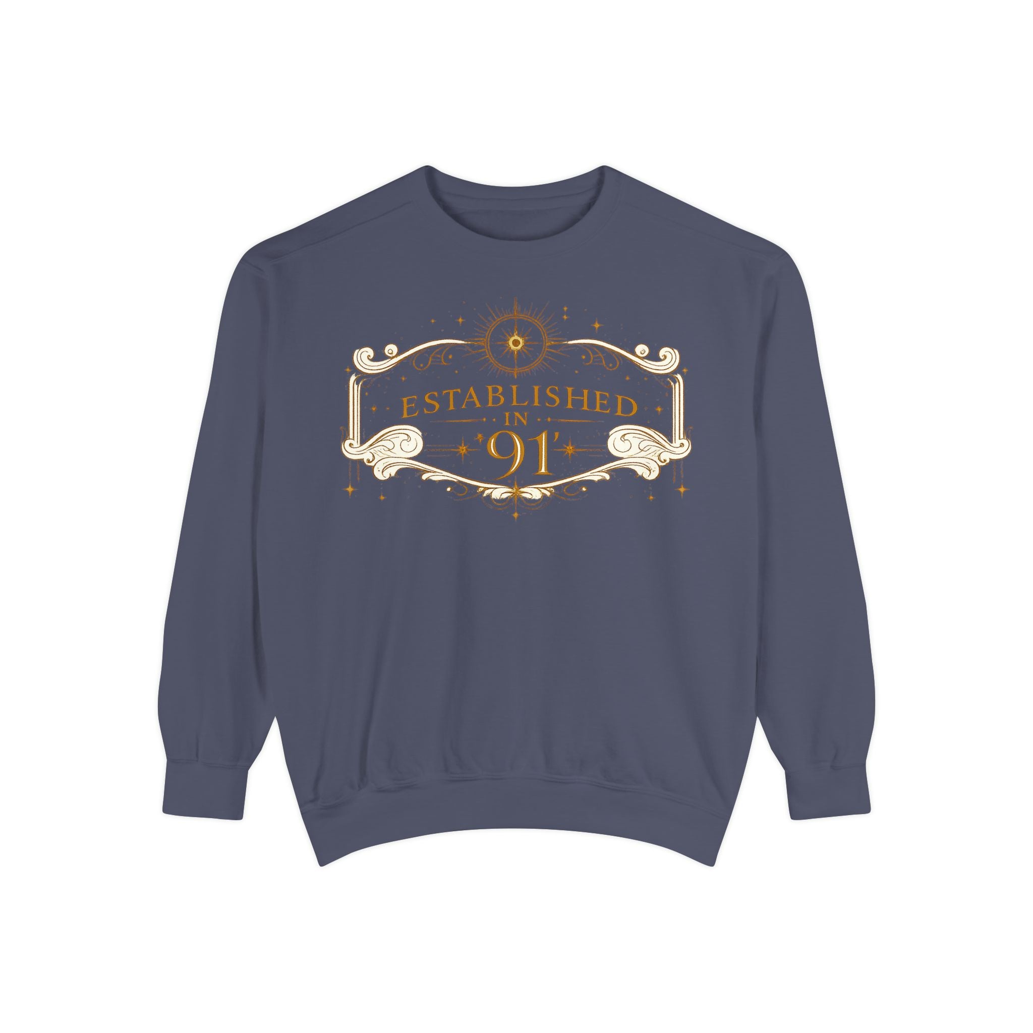 New! UV Graphics Established 91 vintage crest Sweatshirt | 91 compass back graphic