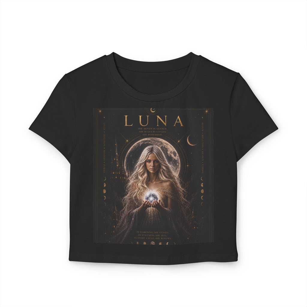 UV Luna Moon Goddess crop tee | Moon phases, mystical celestial art