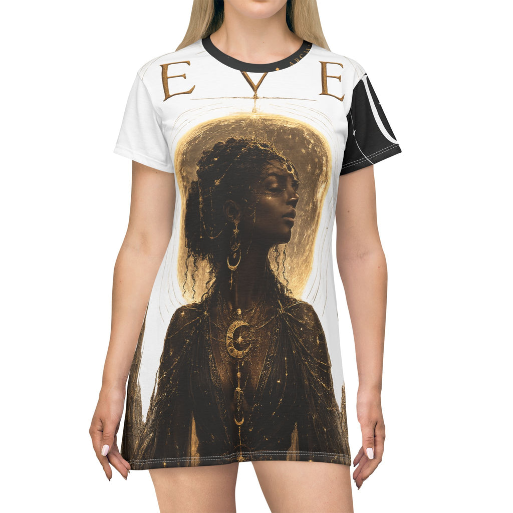 EVE of Reflextion T‑Shirt Dress — Celestial Afrocentric Art AOP