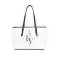 UV Stamp Monogram Tote PU Leather Shoulder Bag | Minimal Moon & Stars Pattern