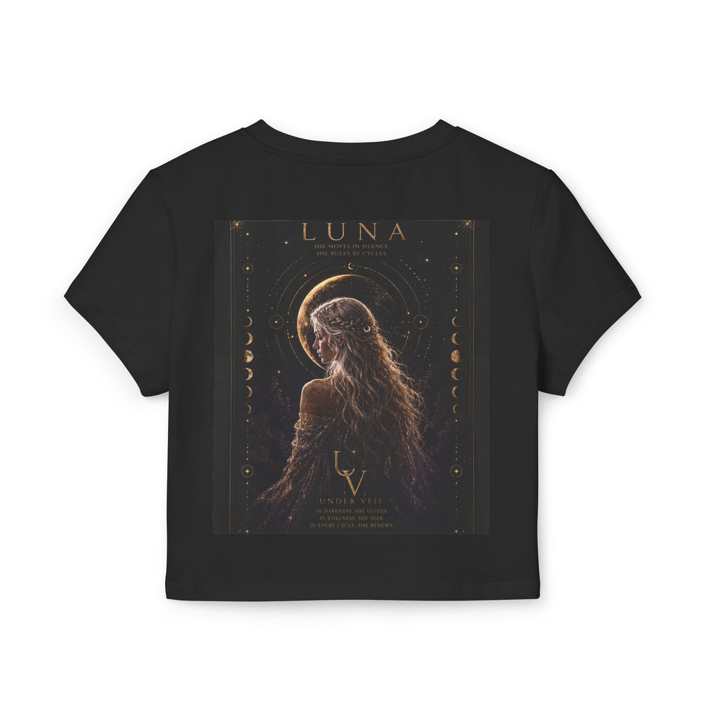 UV Luna Moon Goddess crop tee | Moon phases, mystical celestial art