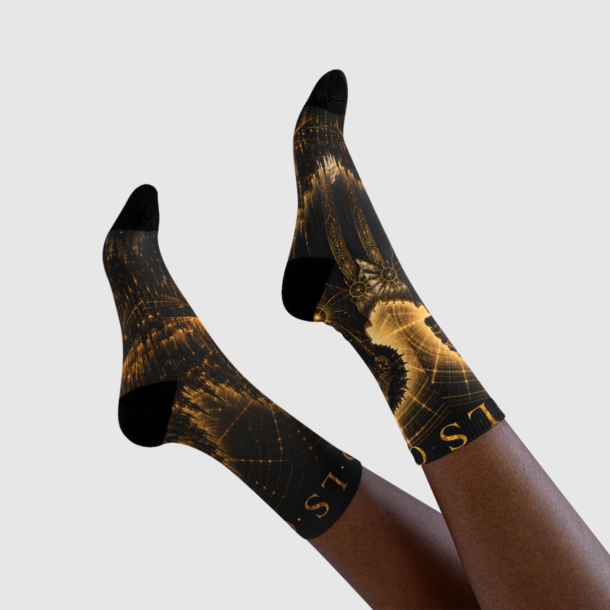 UV SOL King Portrait socks | Crew Socks, Golden Sun Mandala Sublimation