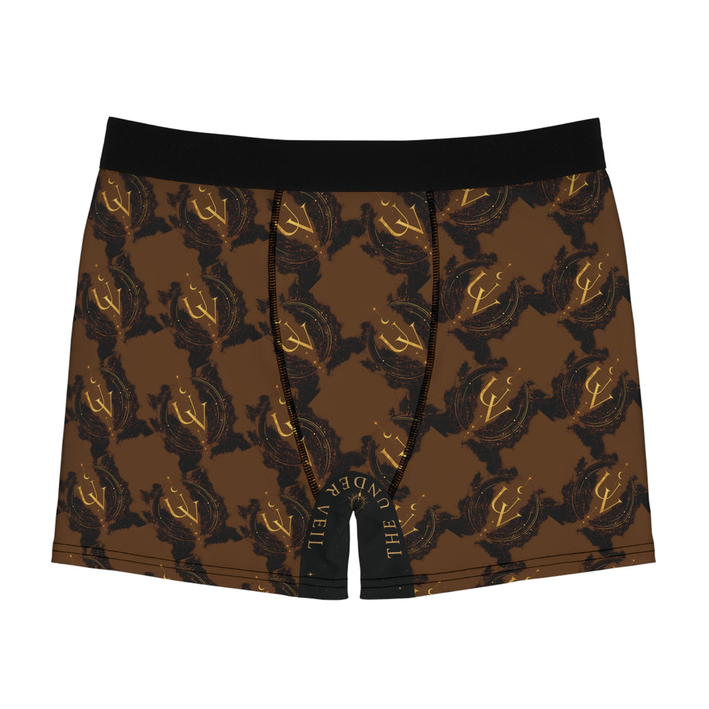 New! UV Stamp Bronze Trident Pattern Boxer Briefs | All-Over Print