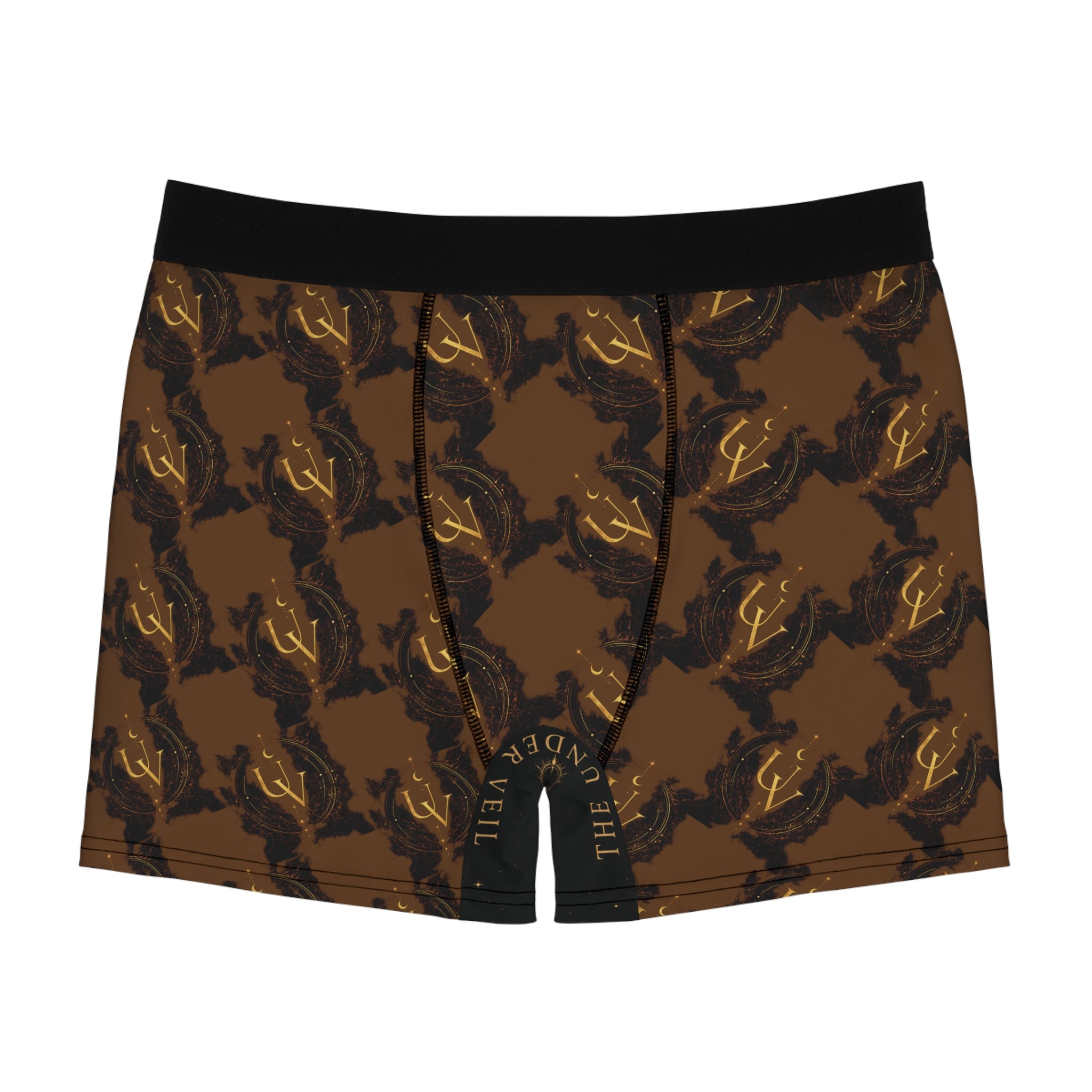 New! UV Stamp Bronze Trident Pattern Boxer Briefs | All-Over Print