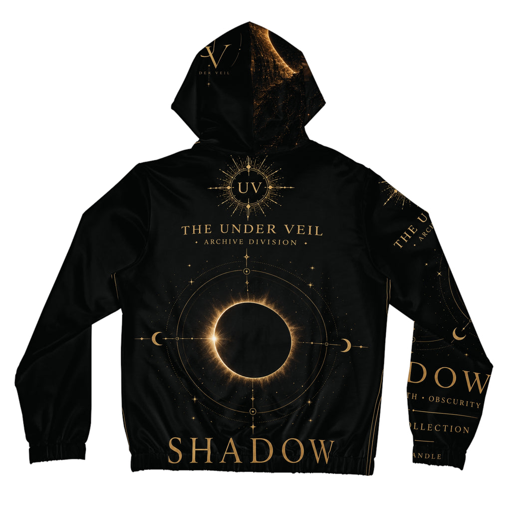 UV Garphics Celestial Eclipse Diagram Hoodie | Astrology Moon Phases, Golden Occult Art