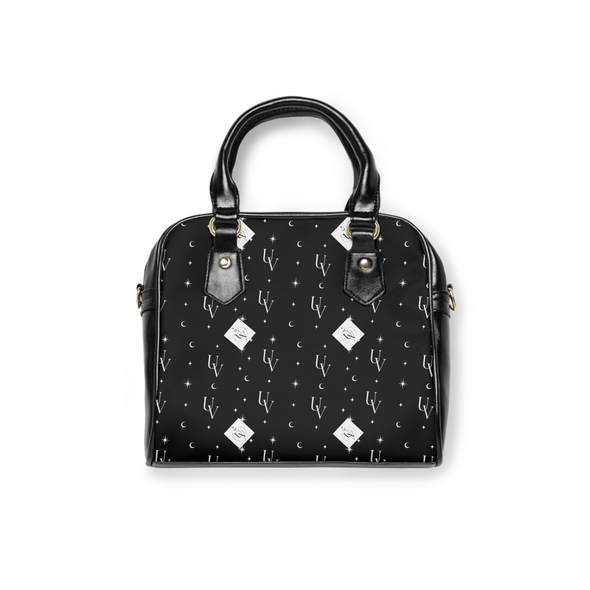 UV signature Pattern Shoulder Handbag | Brown Gold Logo