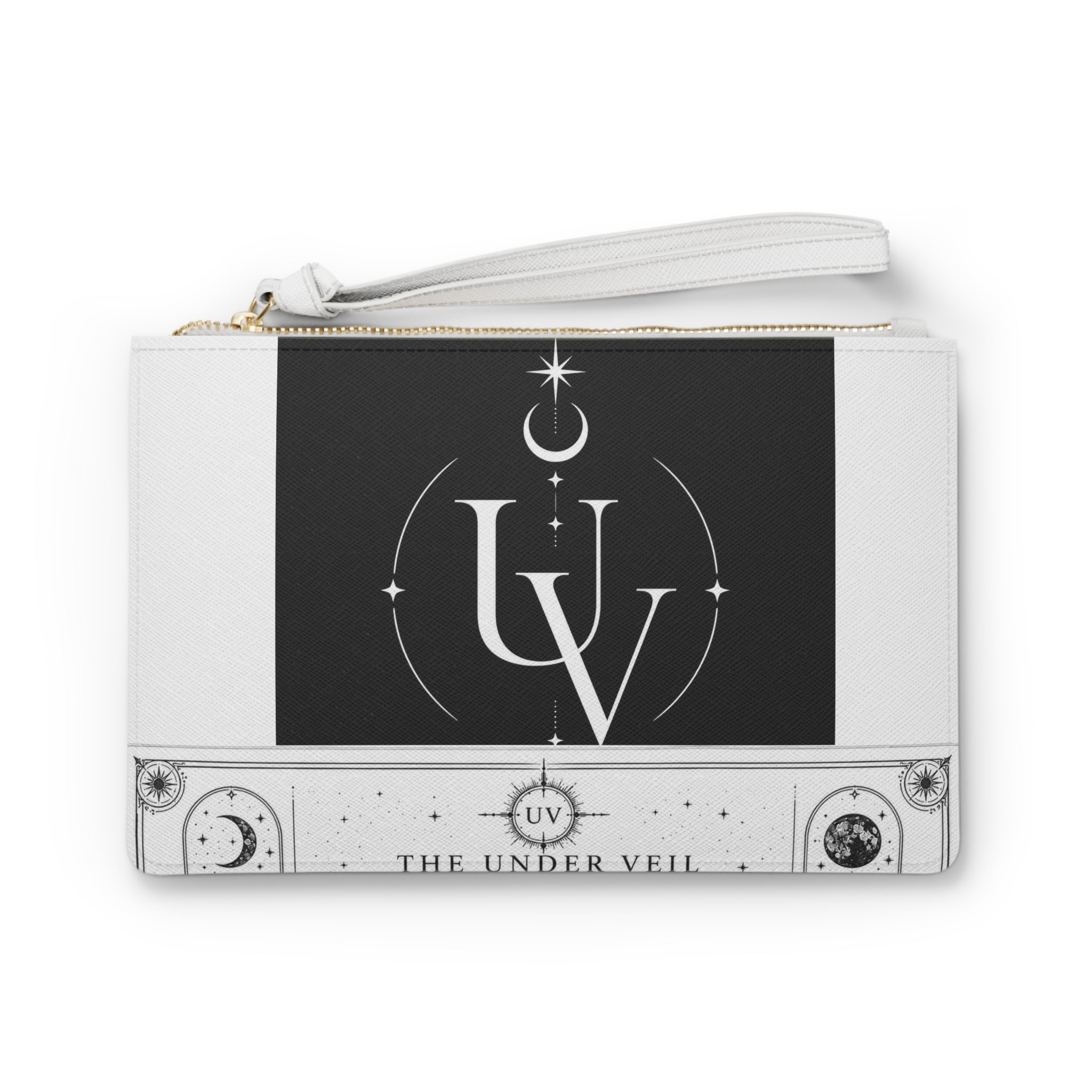 UV Stamp Monogram clutch bag | celestial moon logo wristlet