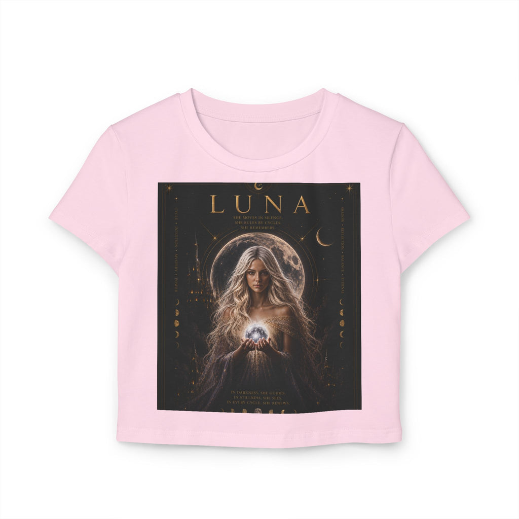 UV Luna Moon Goddess crop tee | Moon phases, mystical celestial art
