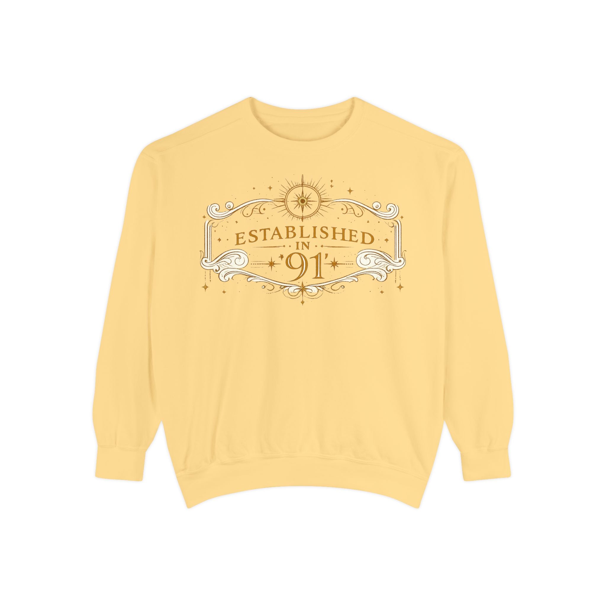 New! UV Graphics Established 91 vintage crest Sweatshirt | 91 compass back graphic