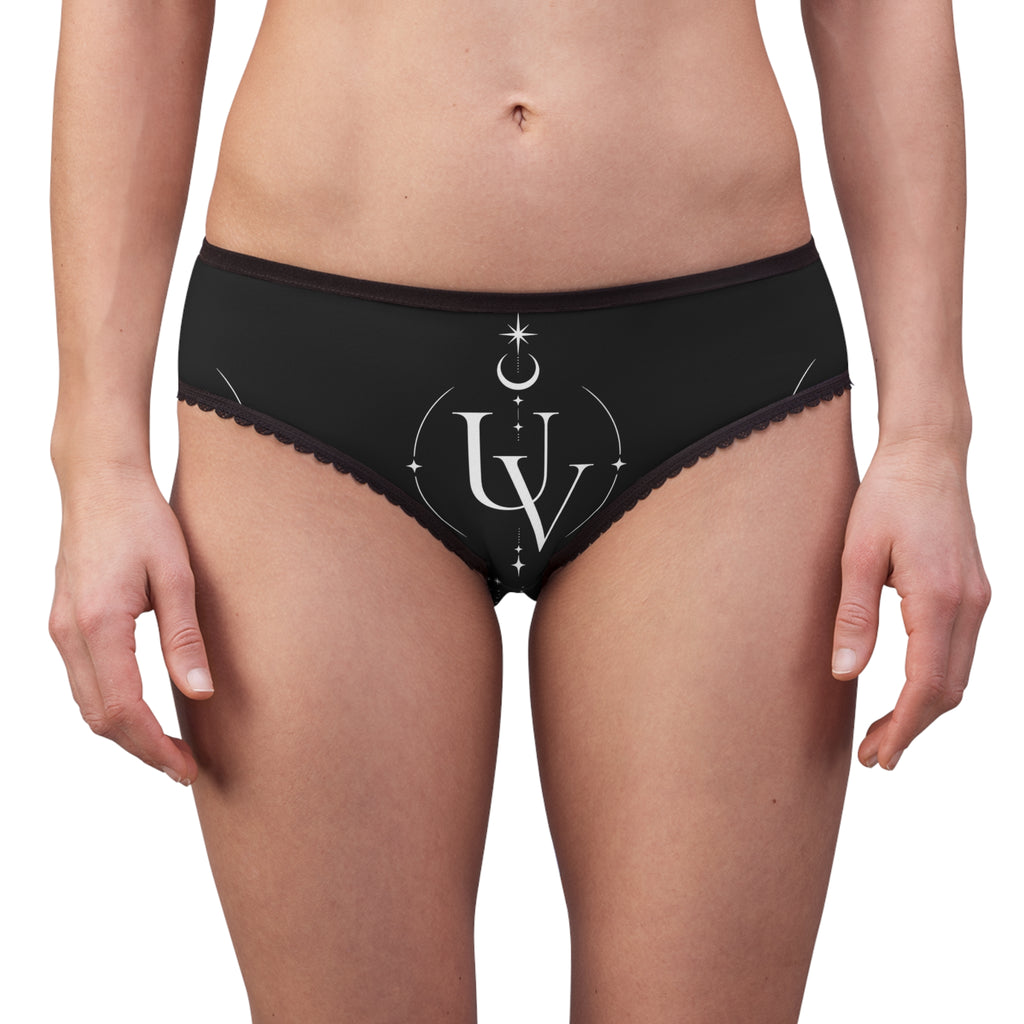 UV Stamp Monogram Logo Women's Briefs | Crescent Moon Starry Design
