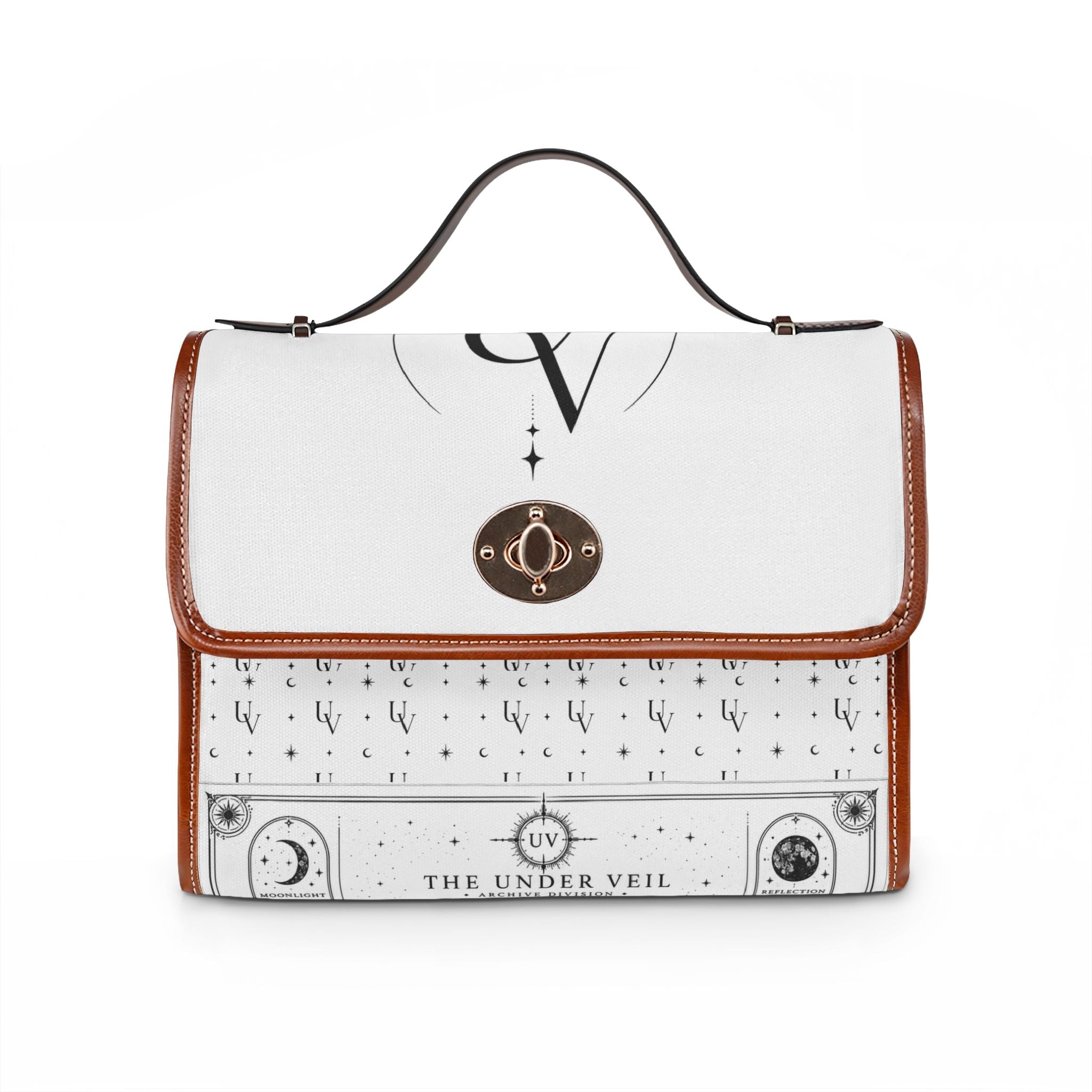 UV Occult Celestial Diagram Waterproof Canvas Bag | Astrological Symbols, Moon Phases