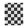 UV Signature checker pattern Blanket | Black White Checkerboard Celestial Pattern
