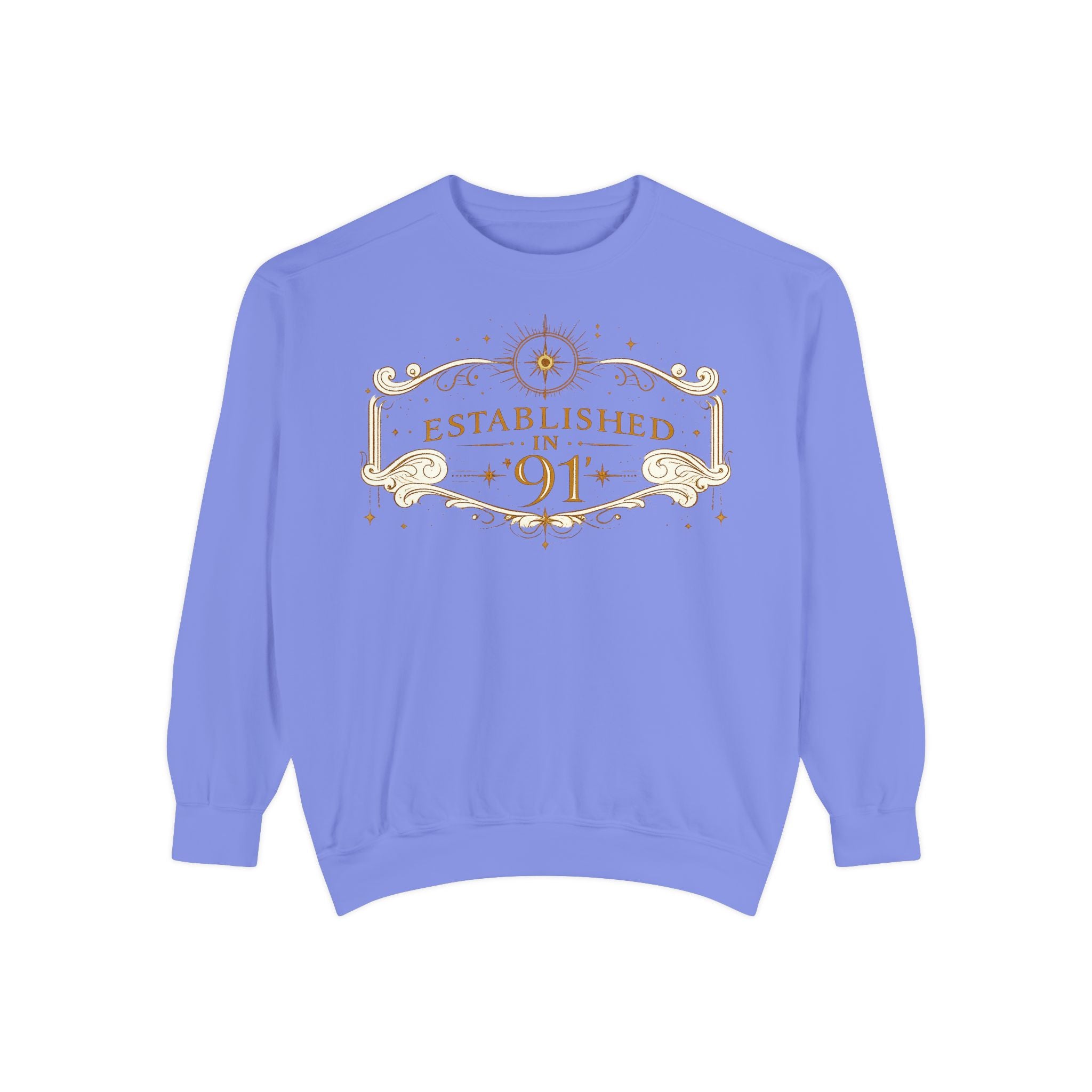 New! UV Graphics Established 91 vintage crest Sweatshirt | 91 compass back graphic