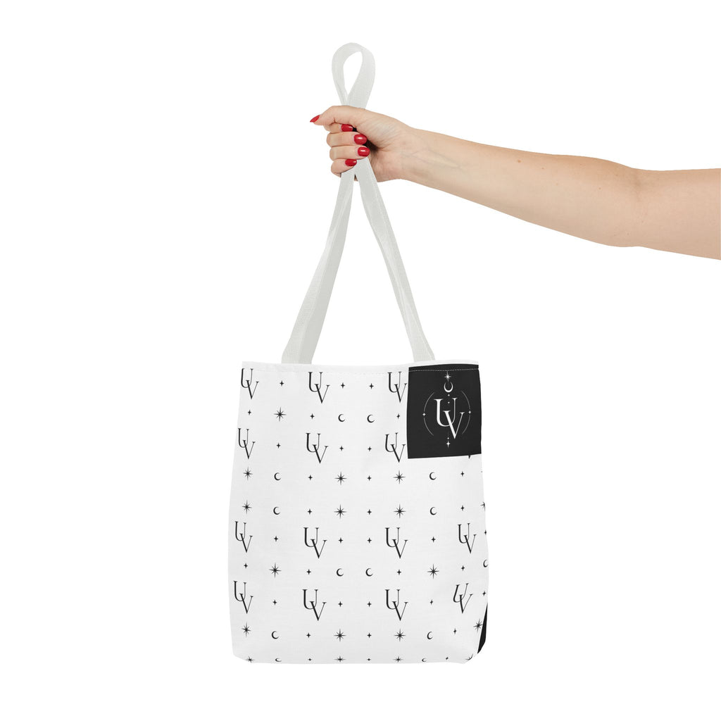UV Stamp Monogram Pattern Tote Bag | Moon and Stars All-Over Print