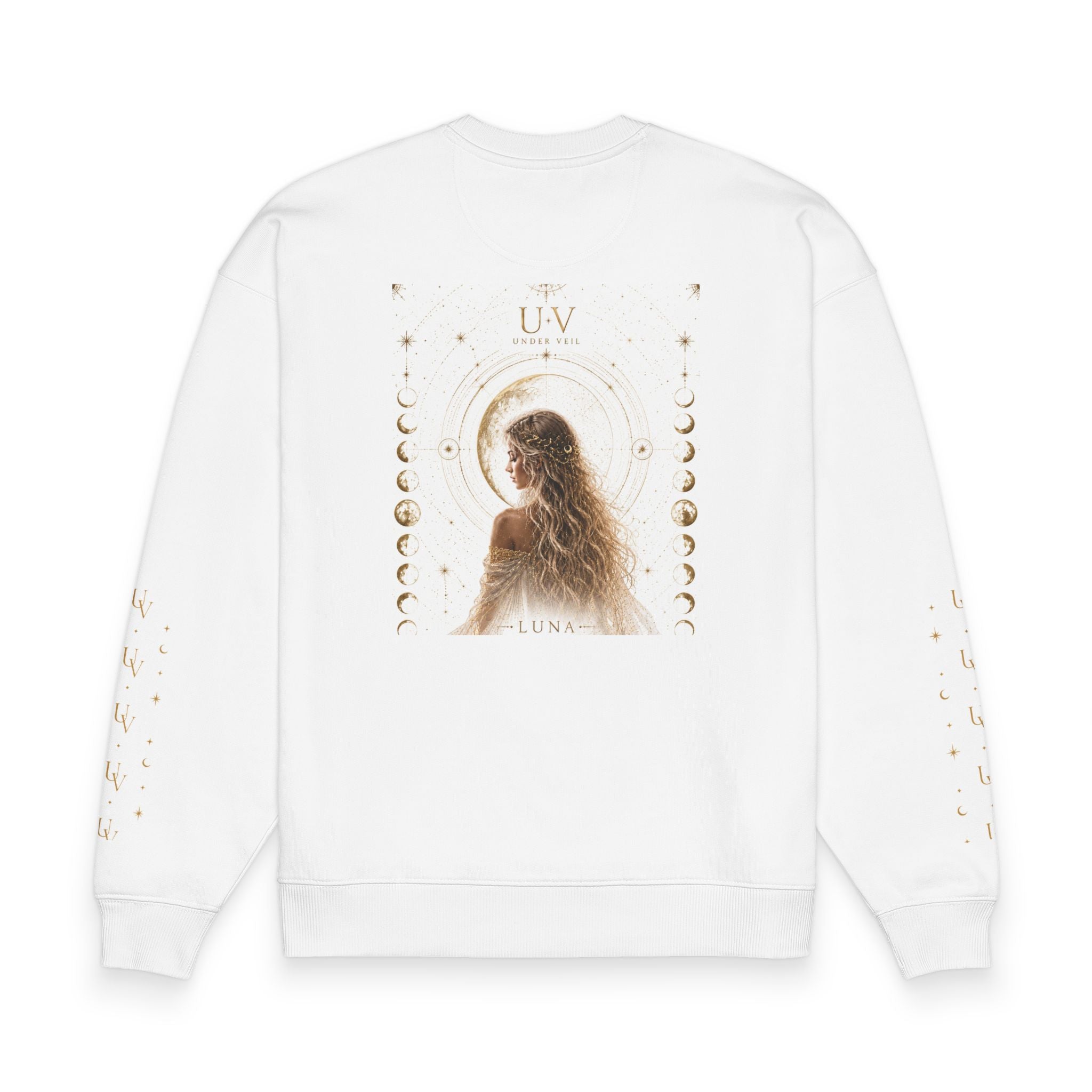 UV logo Moon Goddess Sweatshirt | Under Veil Moon Phases Crewneck