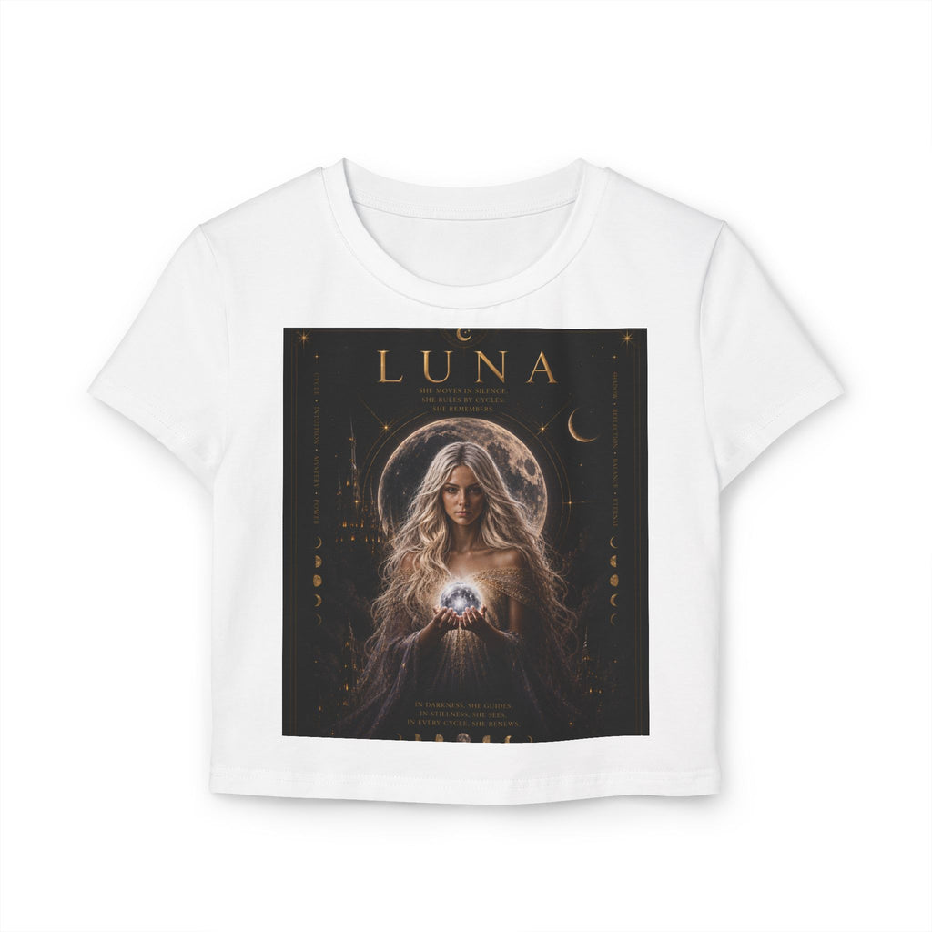 UV Luna Moon Goddess crop tee | Moon phases, mystical celestial art