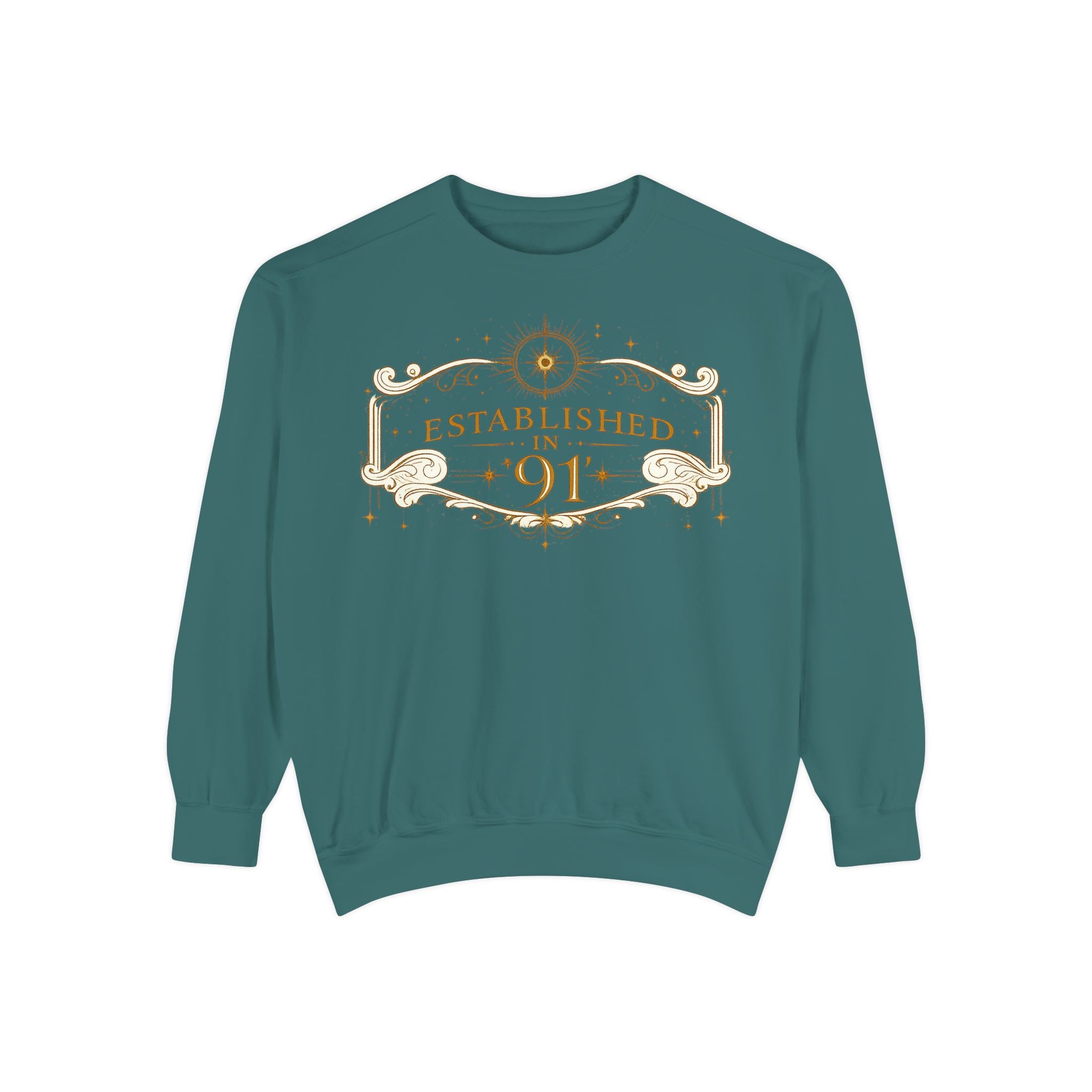 New! UV Graphics Established 91 vintage crest Sweatshirt | 91 compass back graphic