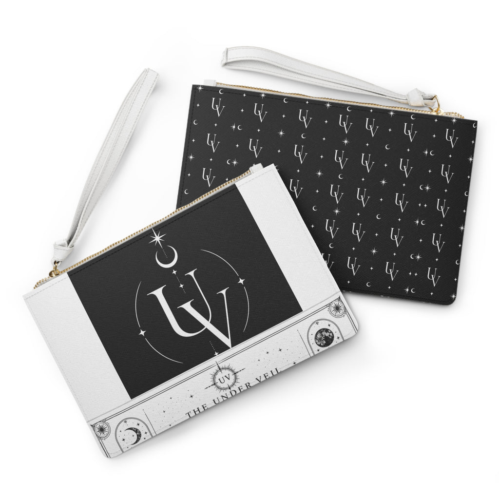 UV Stamp Monogram clutch bag | celestial moon logo wristlet