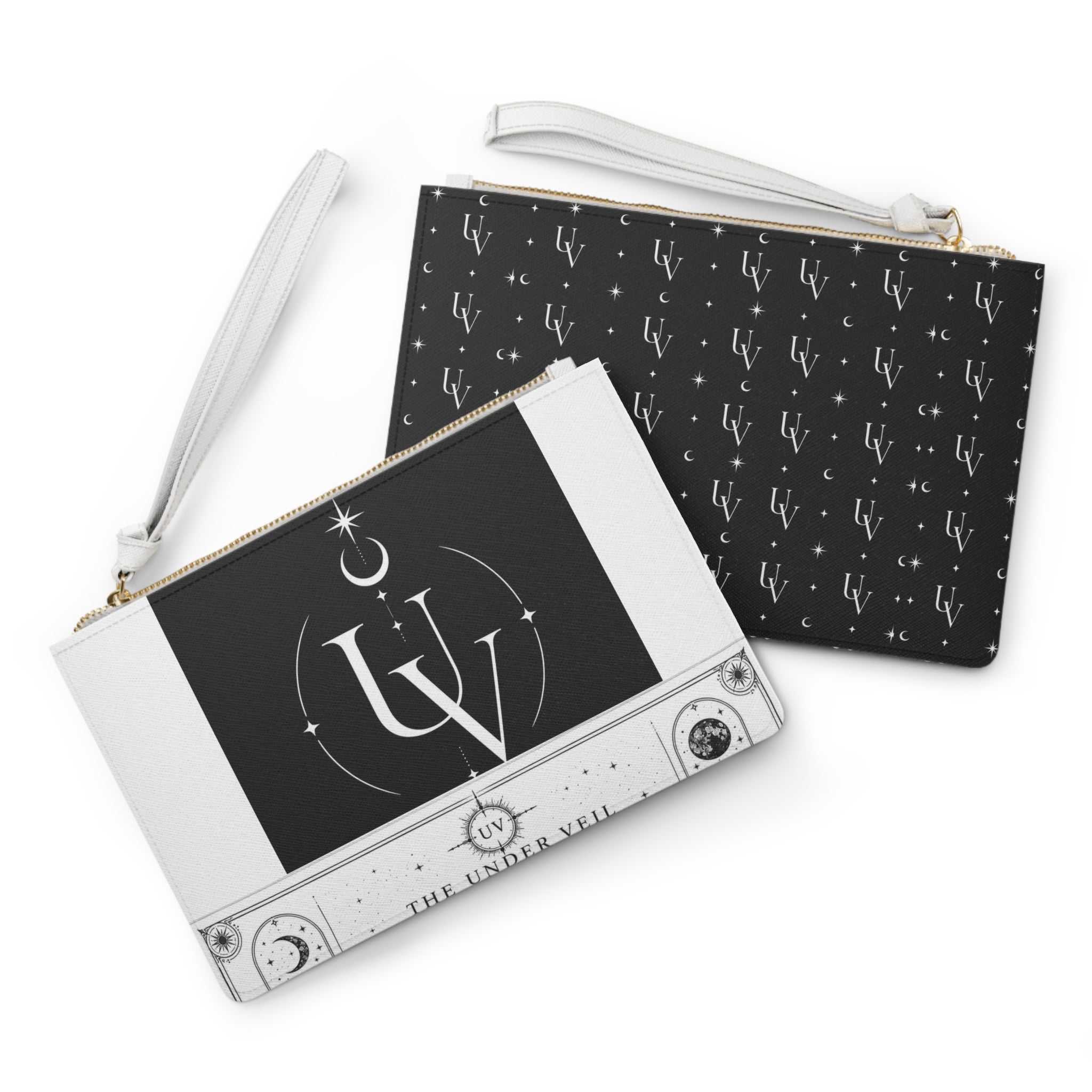 UV Stamp Monogram clutch bag | celestial moon logo wristlet