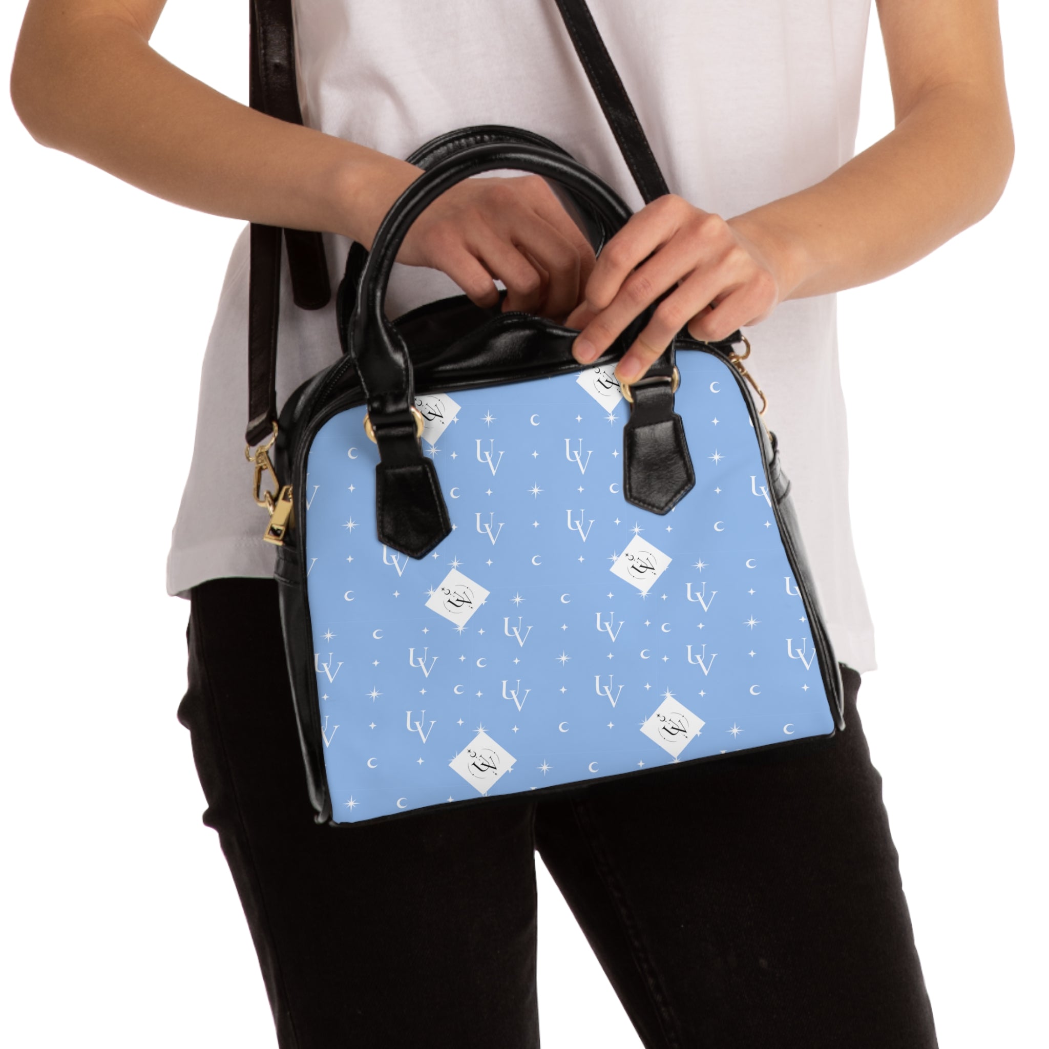 UV signature New Realm Blue  Shoulder Handbag | Pastel Botanical Print