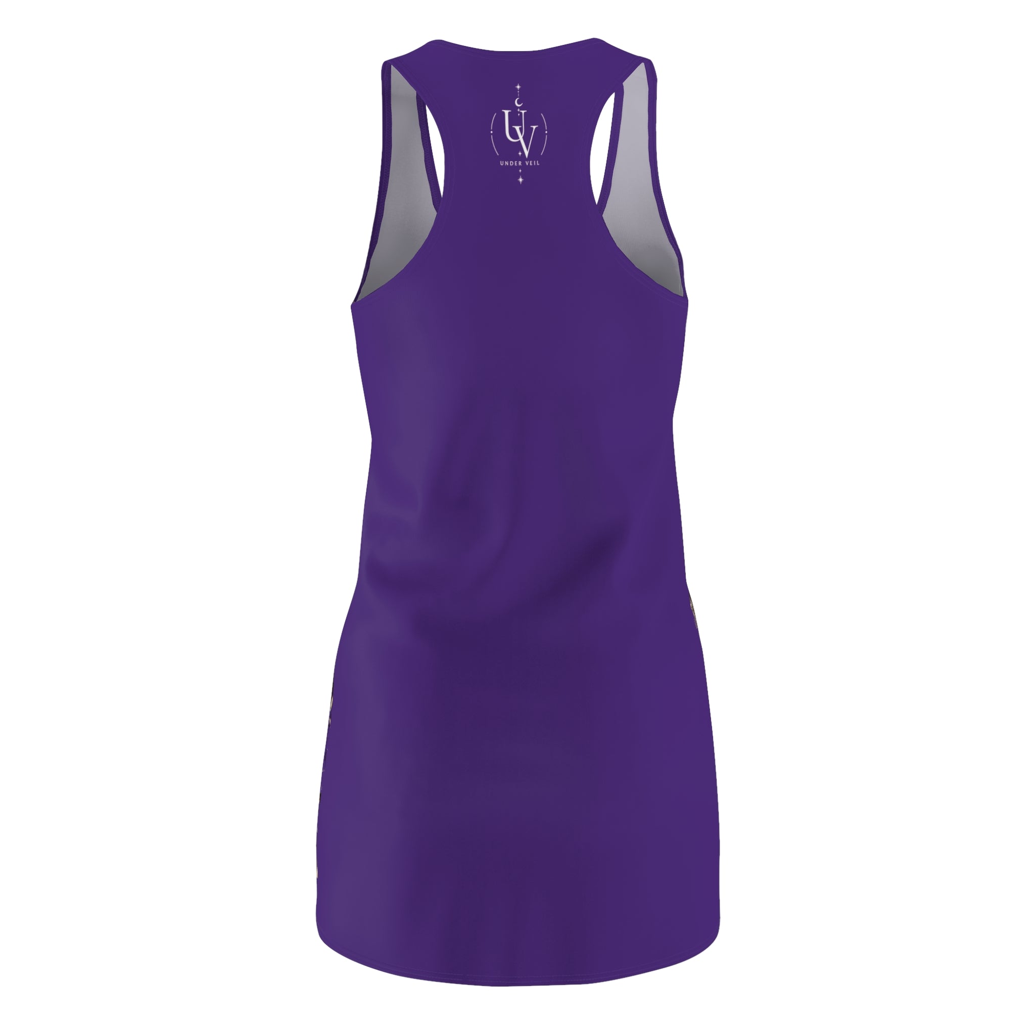 UV Sun & Moon Racerback Dress — Boho Celestial Purple AOP