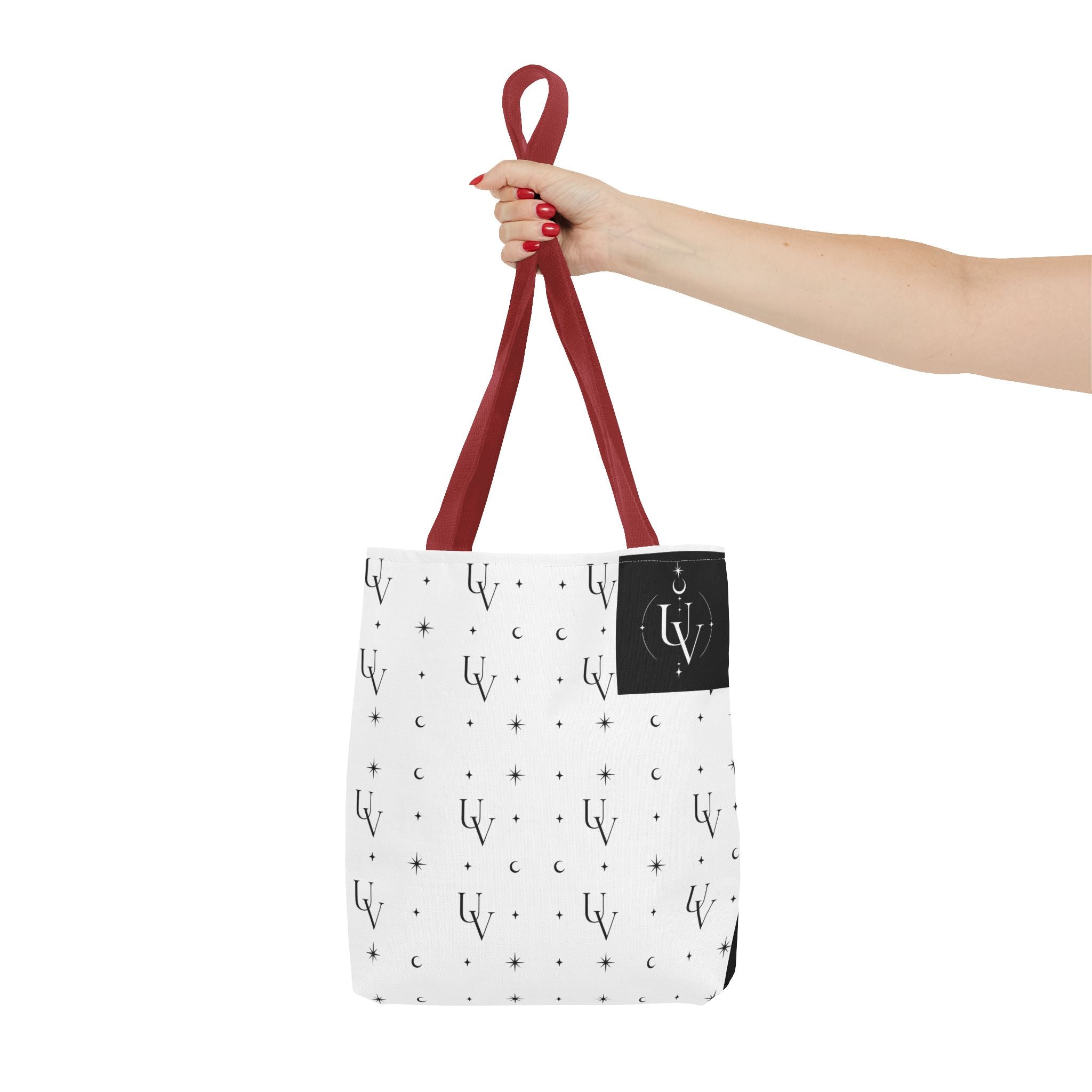 UV Stamp Monogram Pattern Tote Bag | Moon and Stars All-Over Print