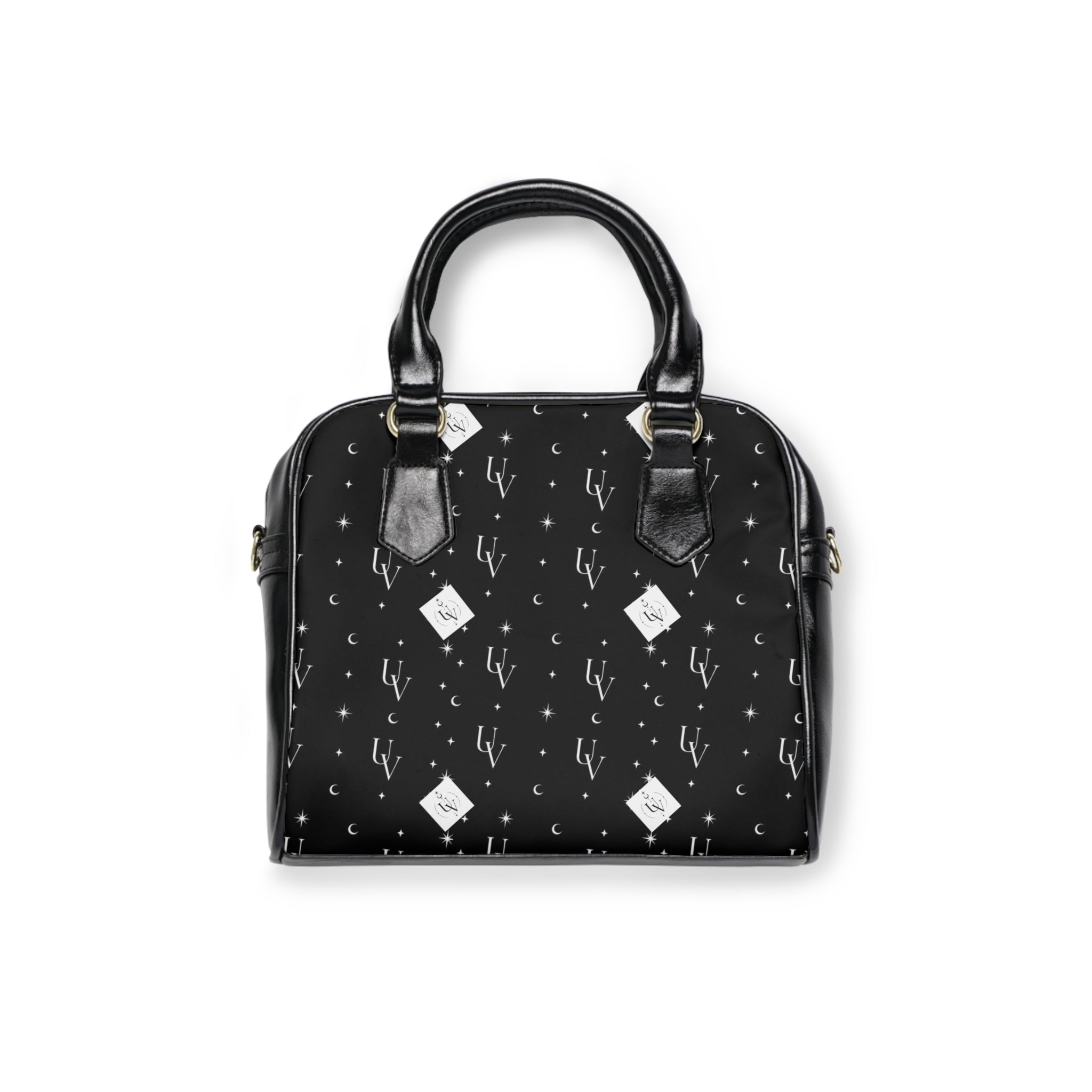 UV signature Pattern Shoulder Handbag | Brown Gold Logo