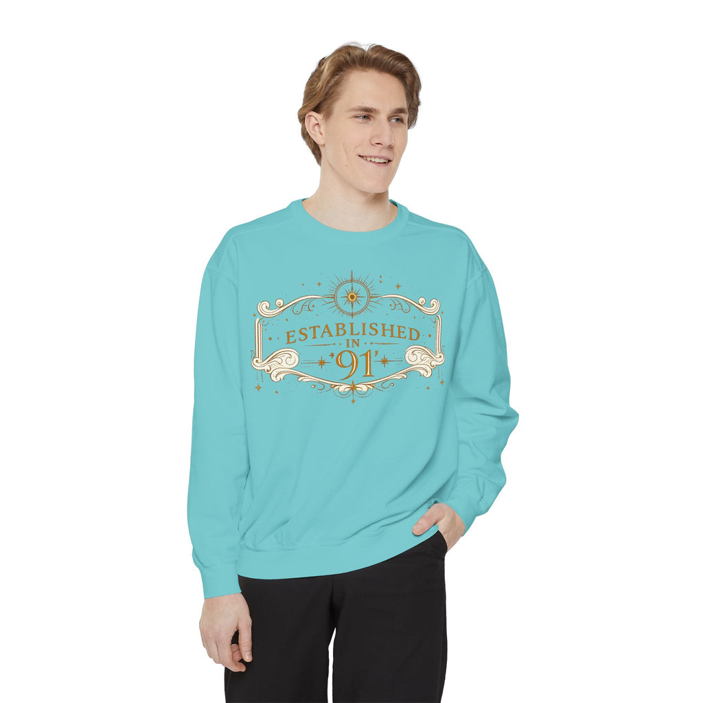 New! UV Graphics Established 91 vintage crest Sweatshirt | 91 compass back graphic