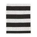 UV signature Black White Striped Pattern Velveteen Plush Blanket | Minimal Modern Home Decor