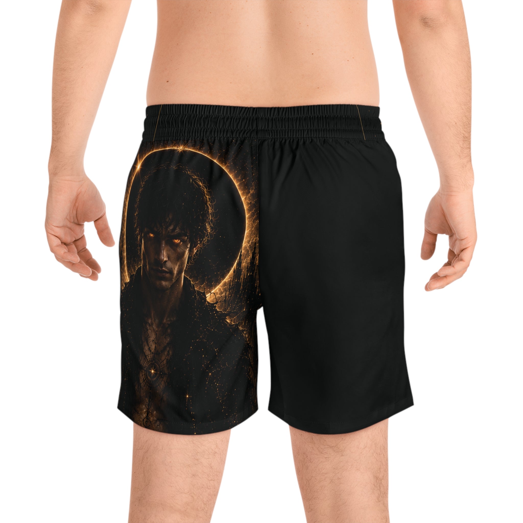 UV Adam Shadow celestial figure Swim Shorts | lunar phase graphic