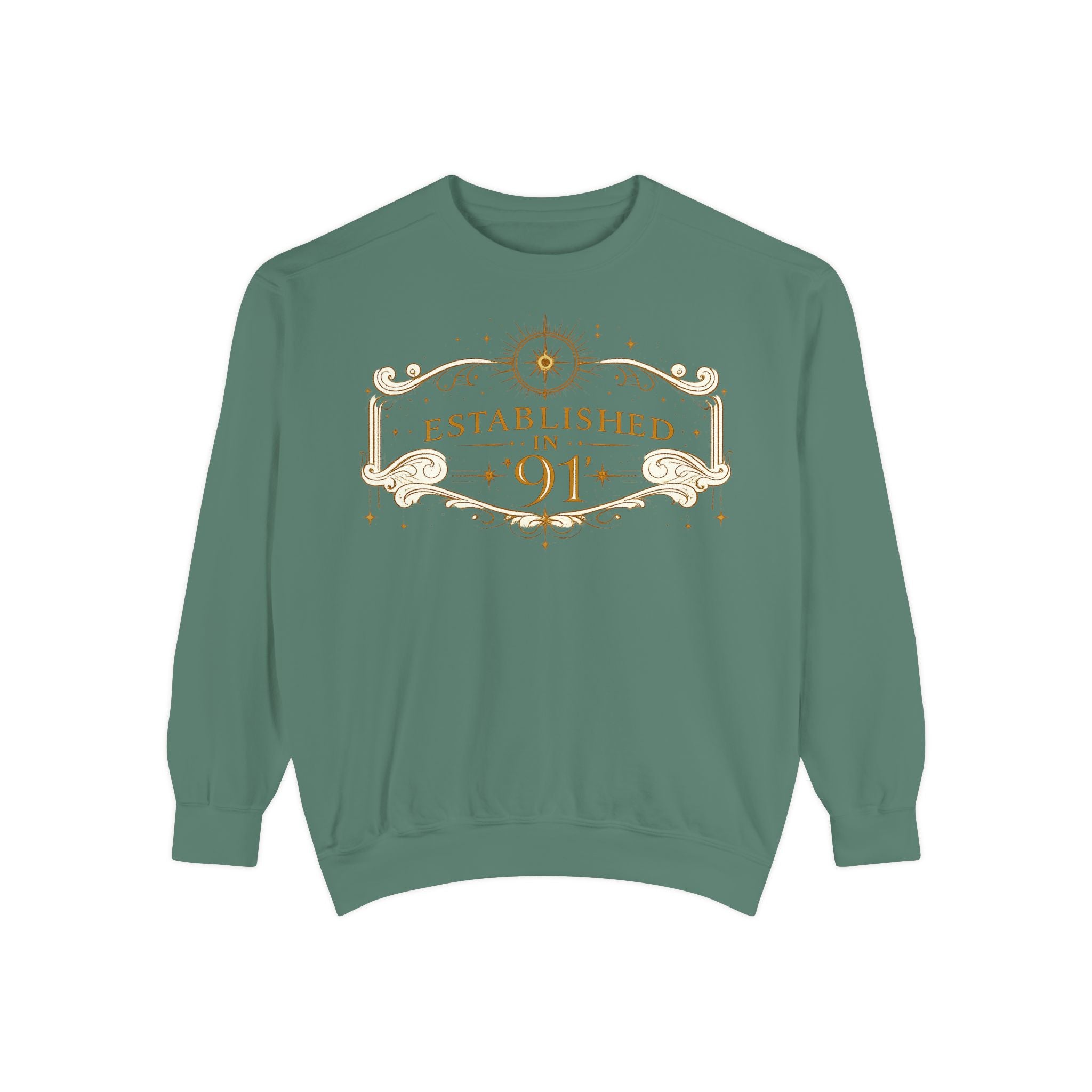 New! UV Graphics Established 91 vintage crest Sweatshirt | 91 compass back graphic