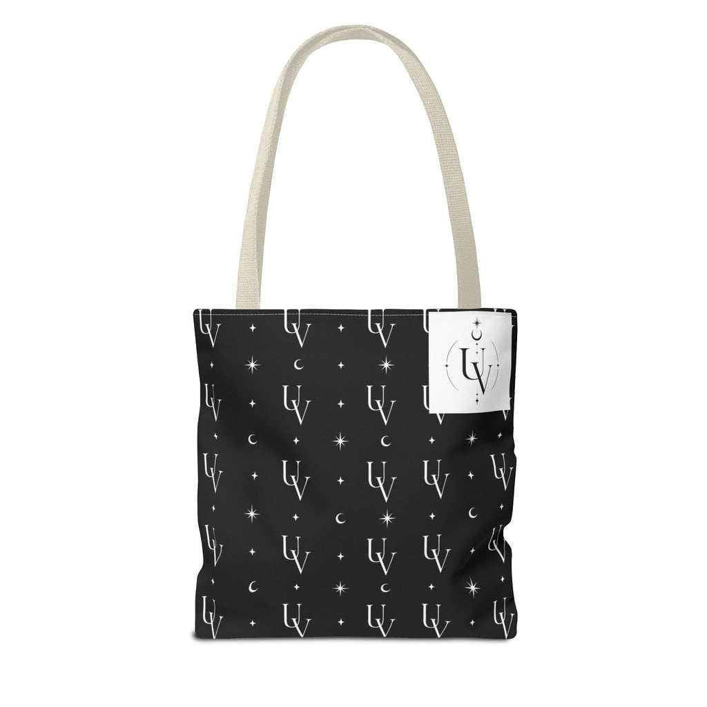 UV Stamp Monogram Pattern Tote Bag | Moon and Stars All-Over Print