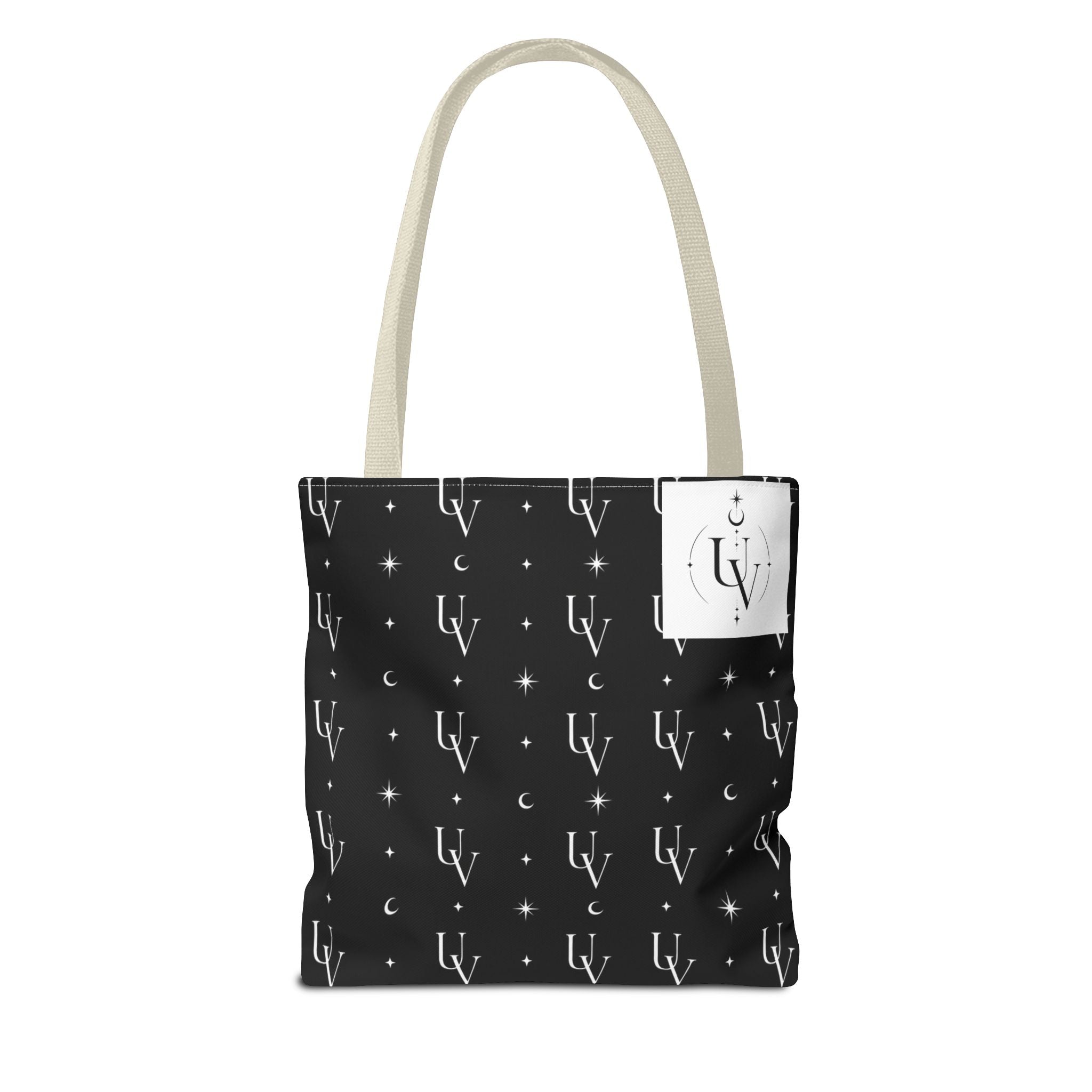 UV Stamp Monogram Pattern Tote Bag | Moon and Stars All-Over Print