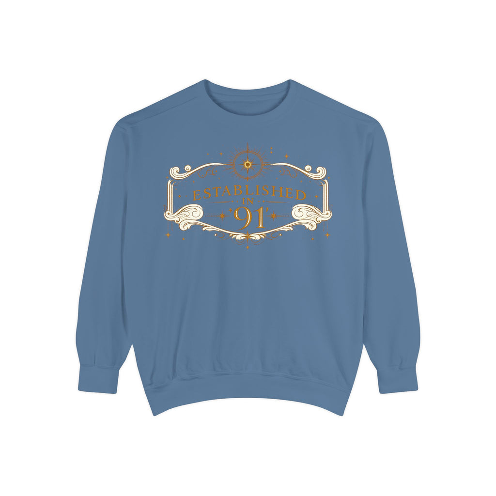 New! UV Graphics Established 91 vintage crest Sweatshirt | 91 compass back graphic